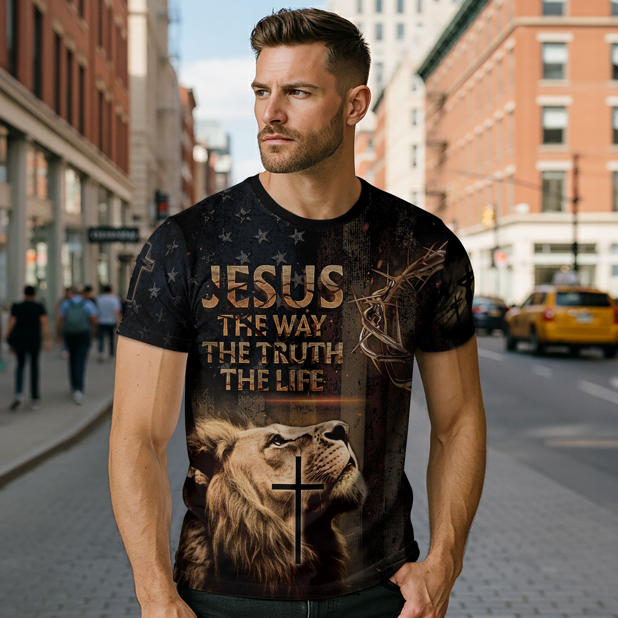Jesus Is the Truth | Crown of Thorns & Patriotic Lion Faithwear