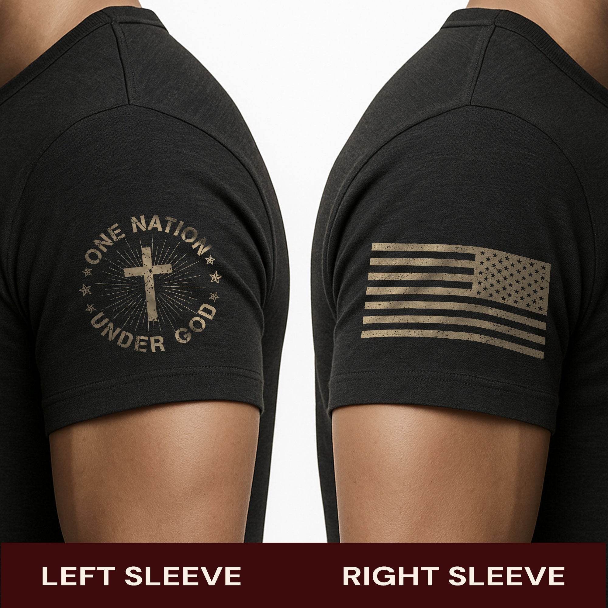 One Nation Under God T-Shirt – Cross, Flag & Christian Boldwear - Rust Field Wear