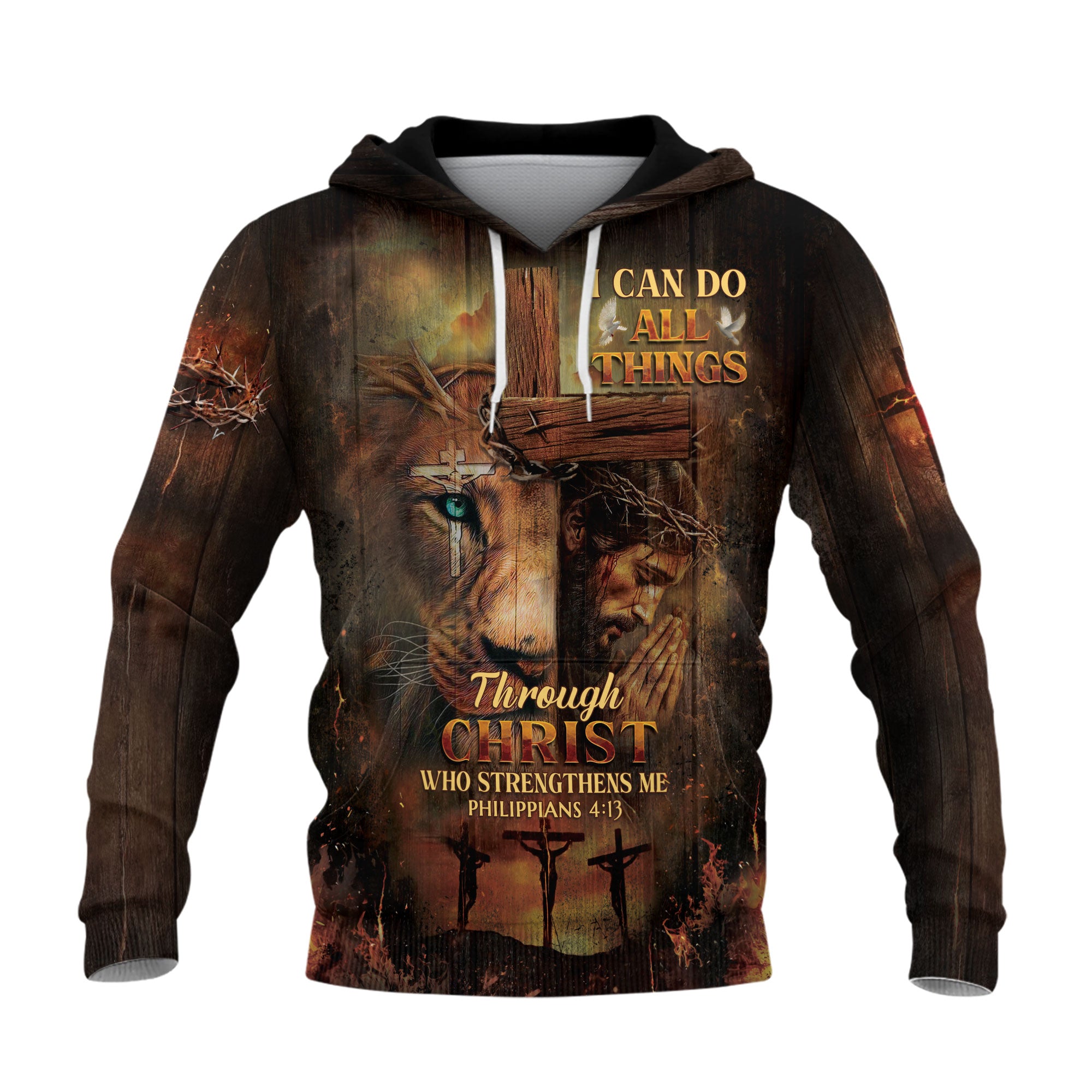 I Can Do All Things Through Christ Lion of Judah Christian Hoodie