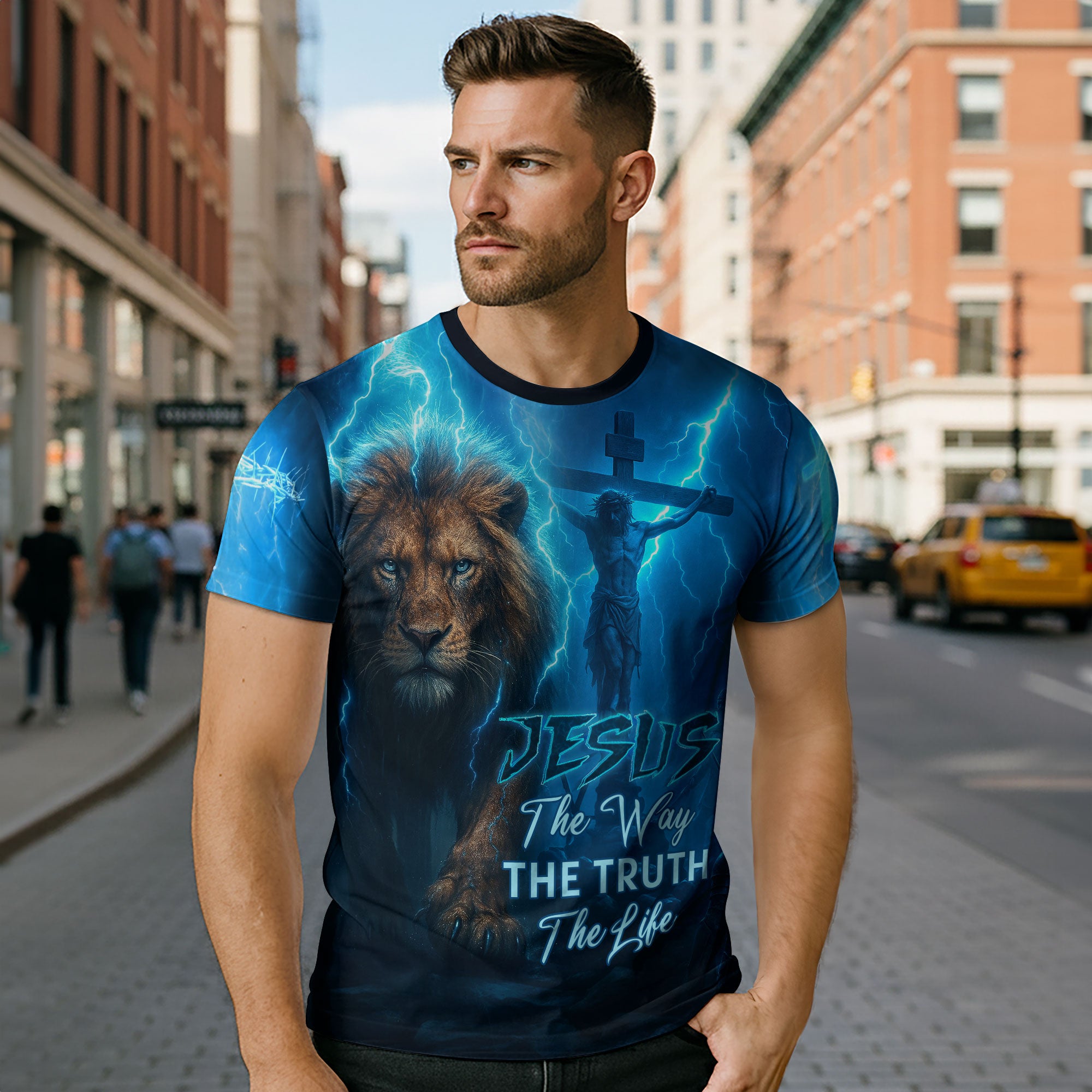 Jesus The Way The Truth The Life Lion Christian Thunder Edition T-Shirt
