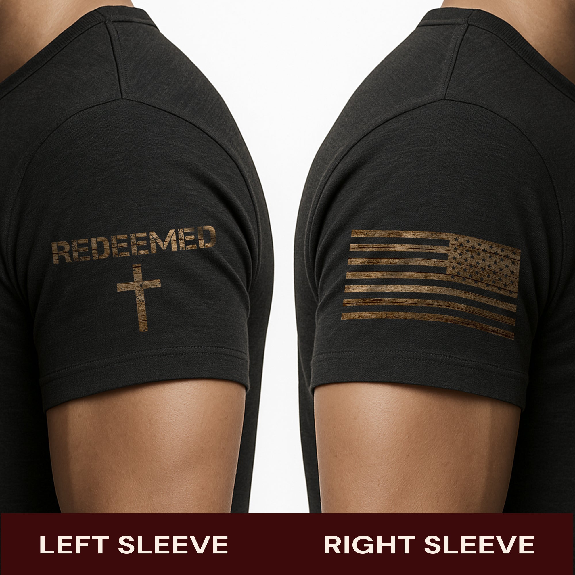 Redeemed American Flag Cross Christian T-Shirt