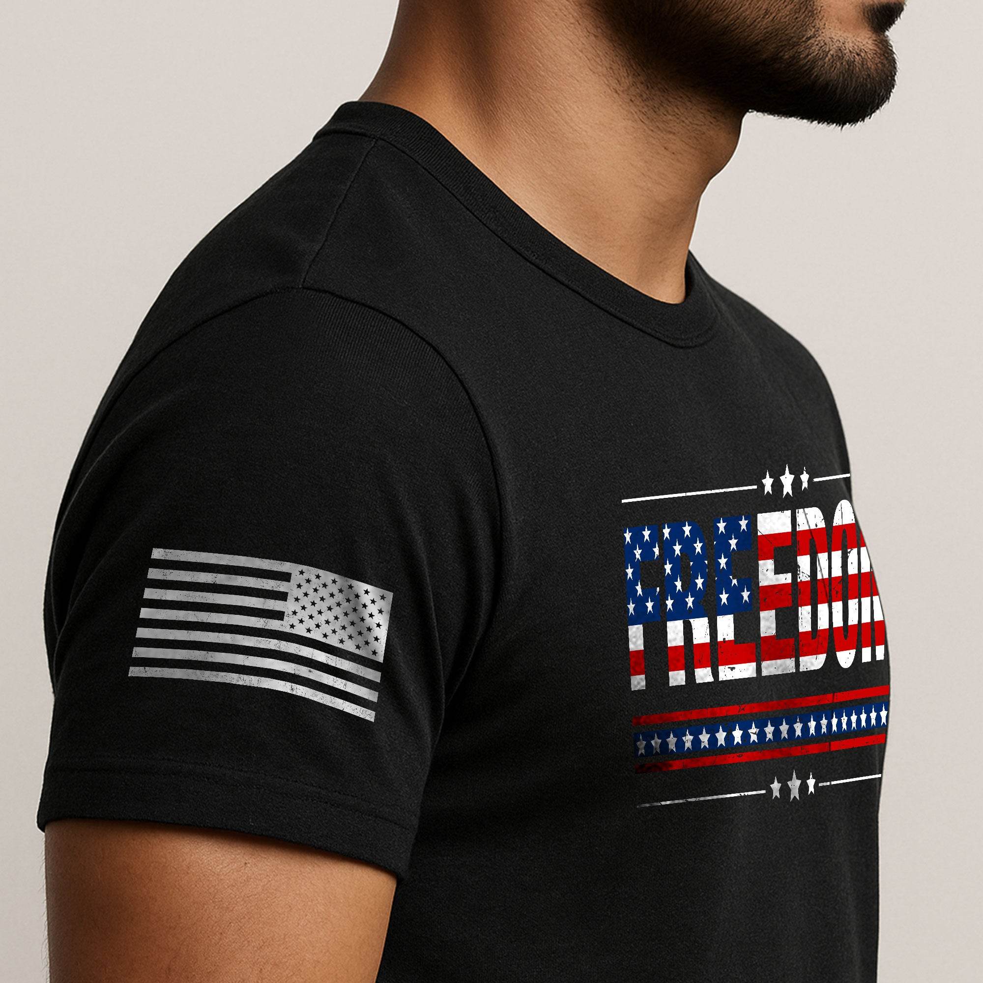 Freedom American Flag Stars & Stripes Patriotic T-Shirt - Rust Field Wear