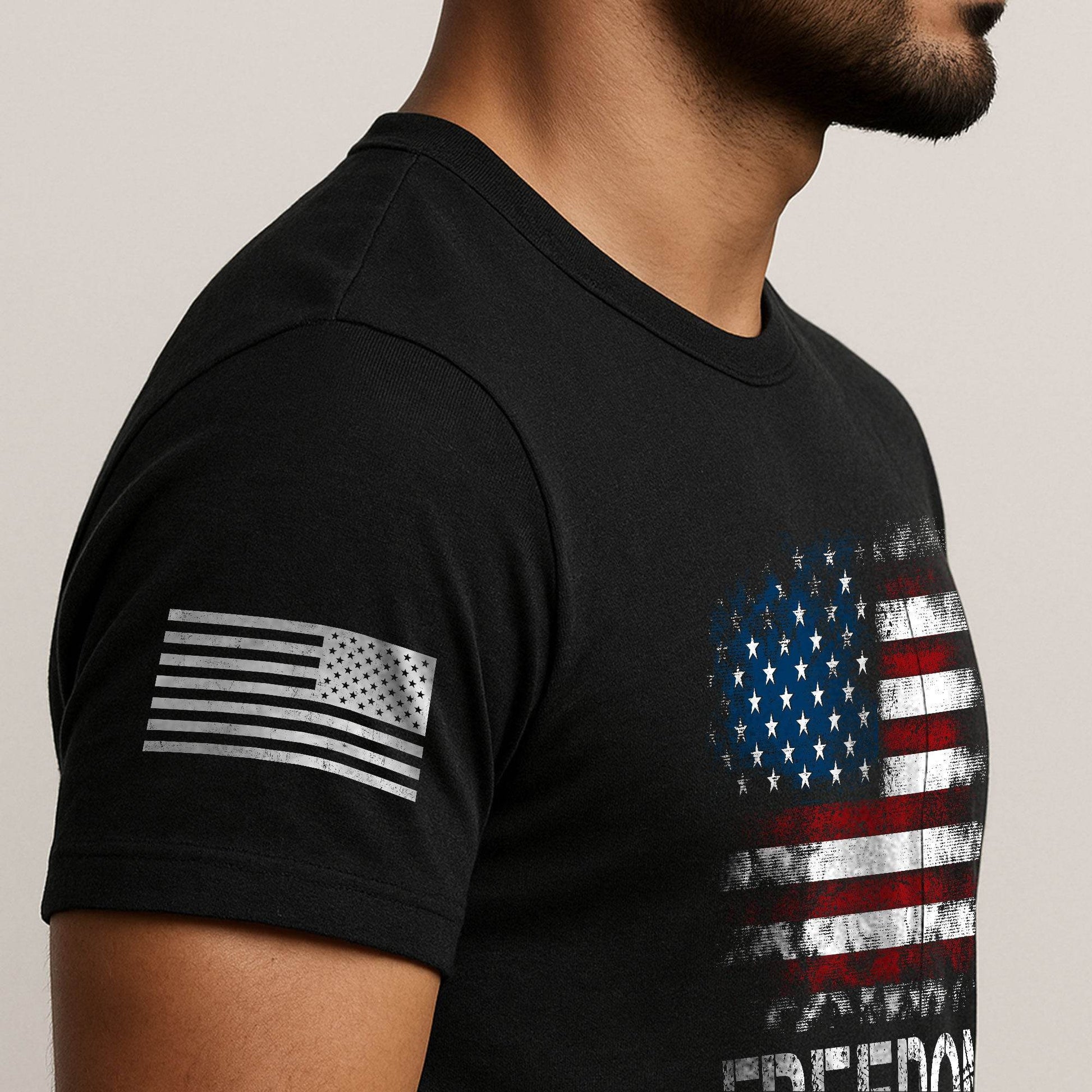 Freedom Distressed American Flag Bold Patriotic T-Shirt - Rust Field Wear