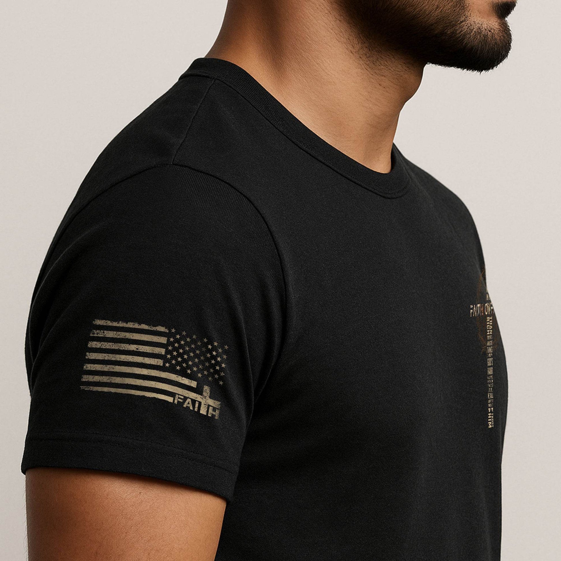 Faith Over Fear Crown of Thorns Cross Scripture T-Shirt - Rust Field Wear