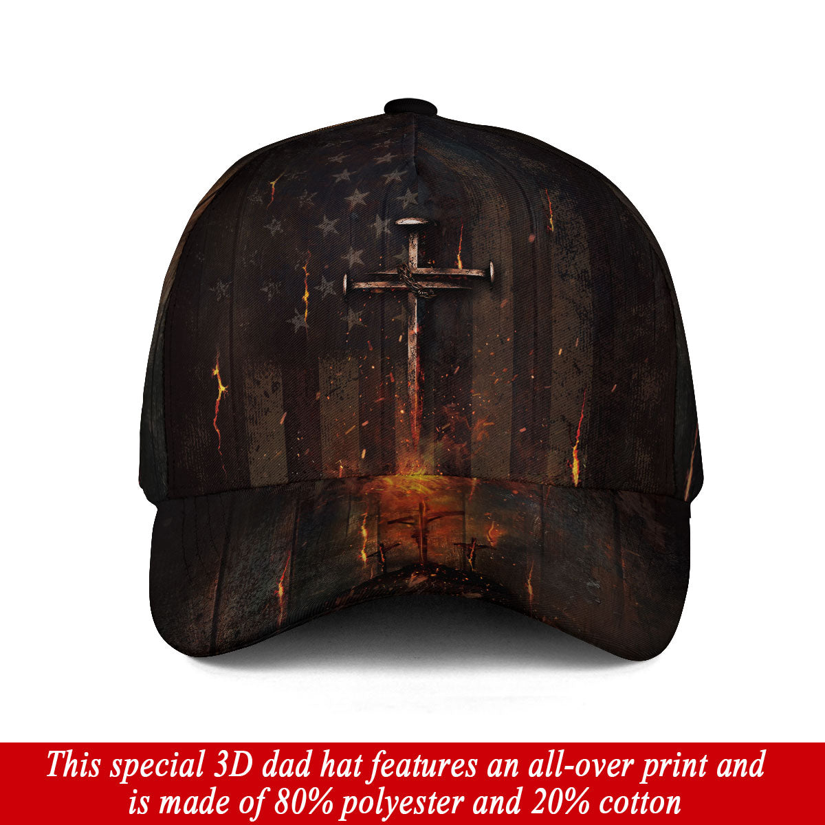 American Flag Cross Patriotic Christian Hat