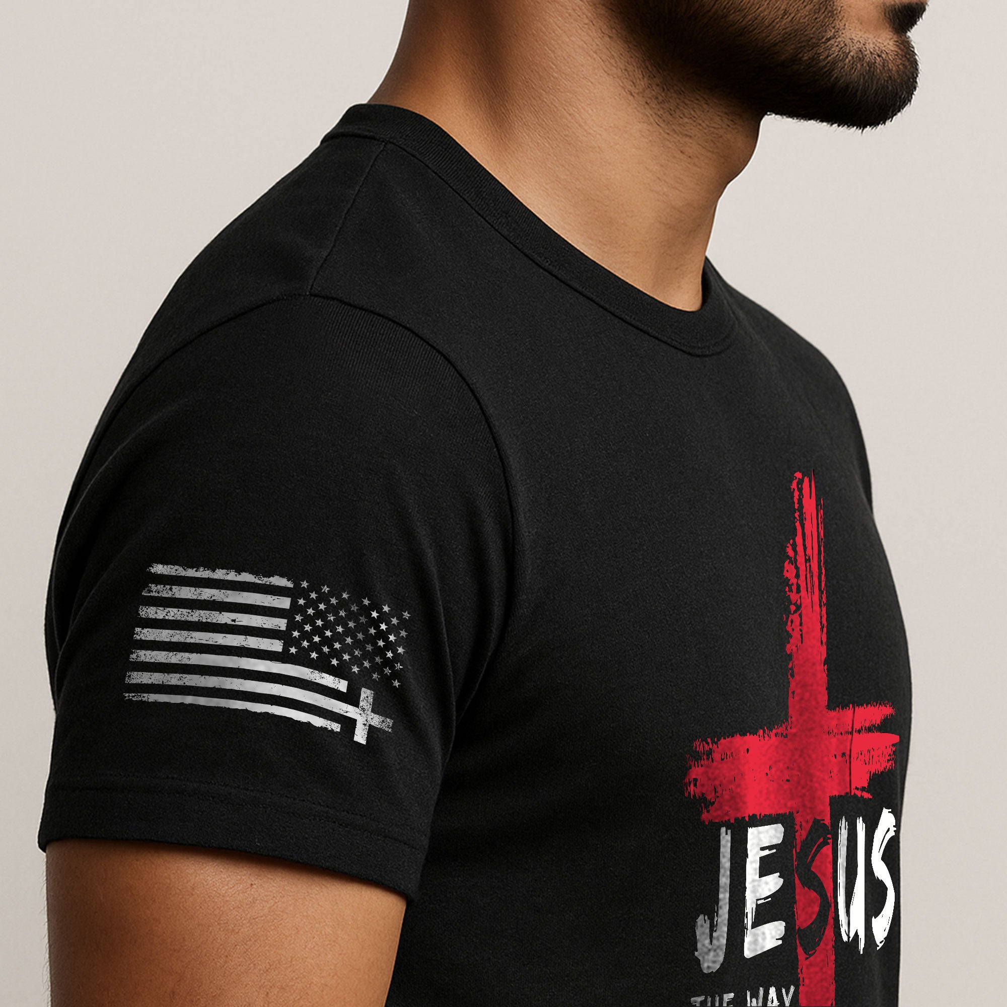 Jesus The Way The Truth The Life Red Cross Christian T-Shirt
