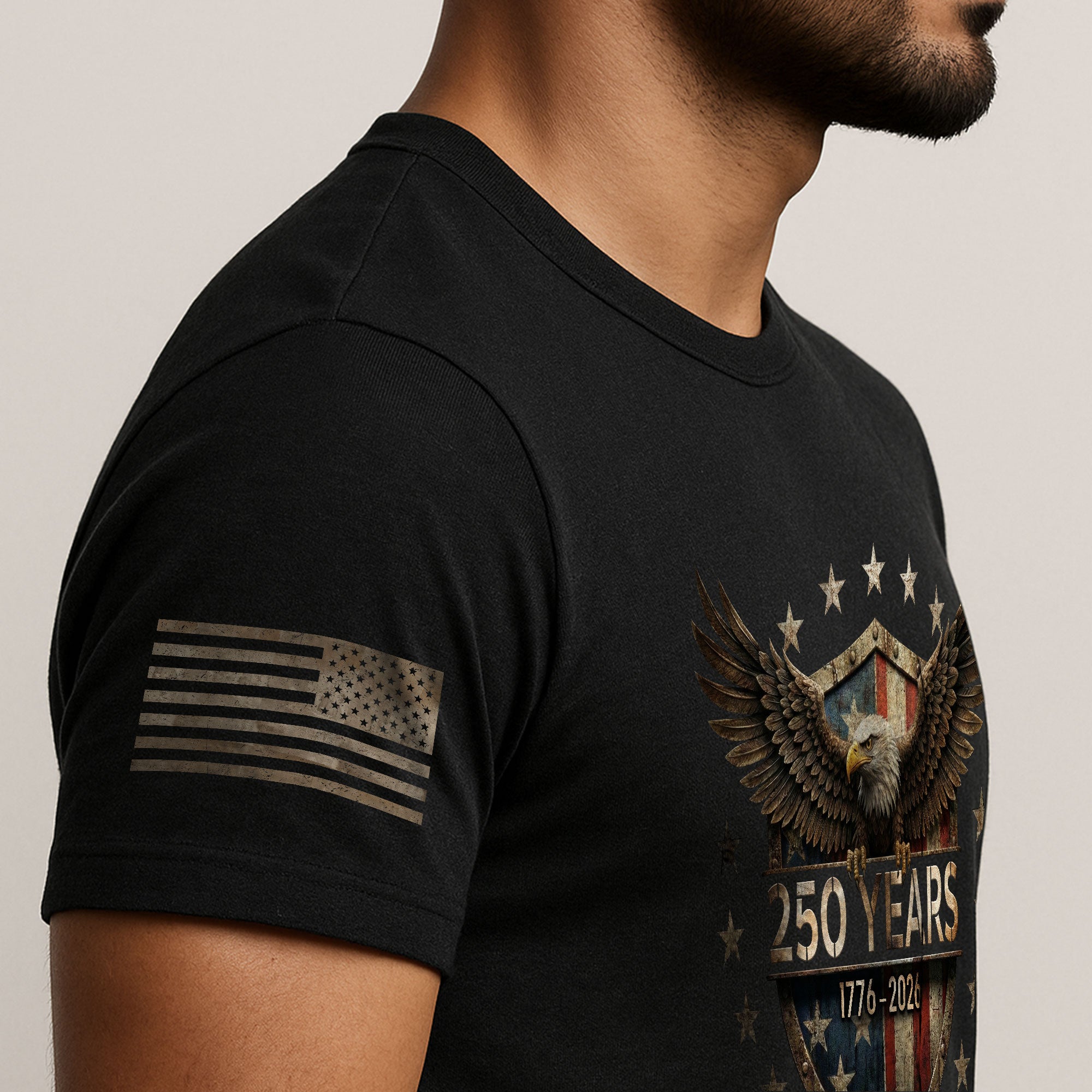 USA 250th Anniversary Shirt 1776-2026 American Flag Eagle Patriotic for Men