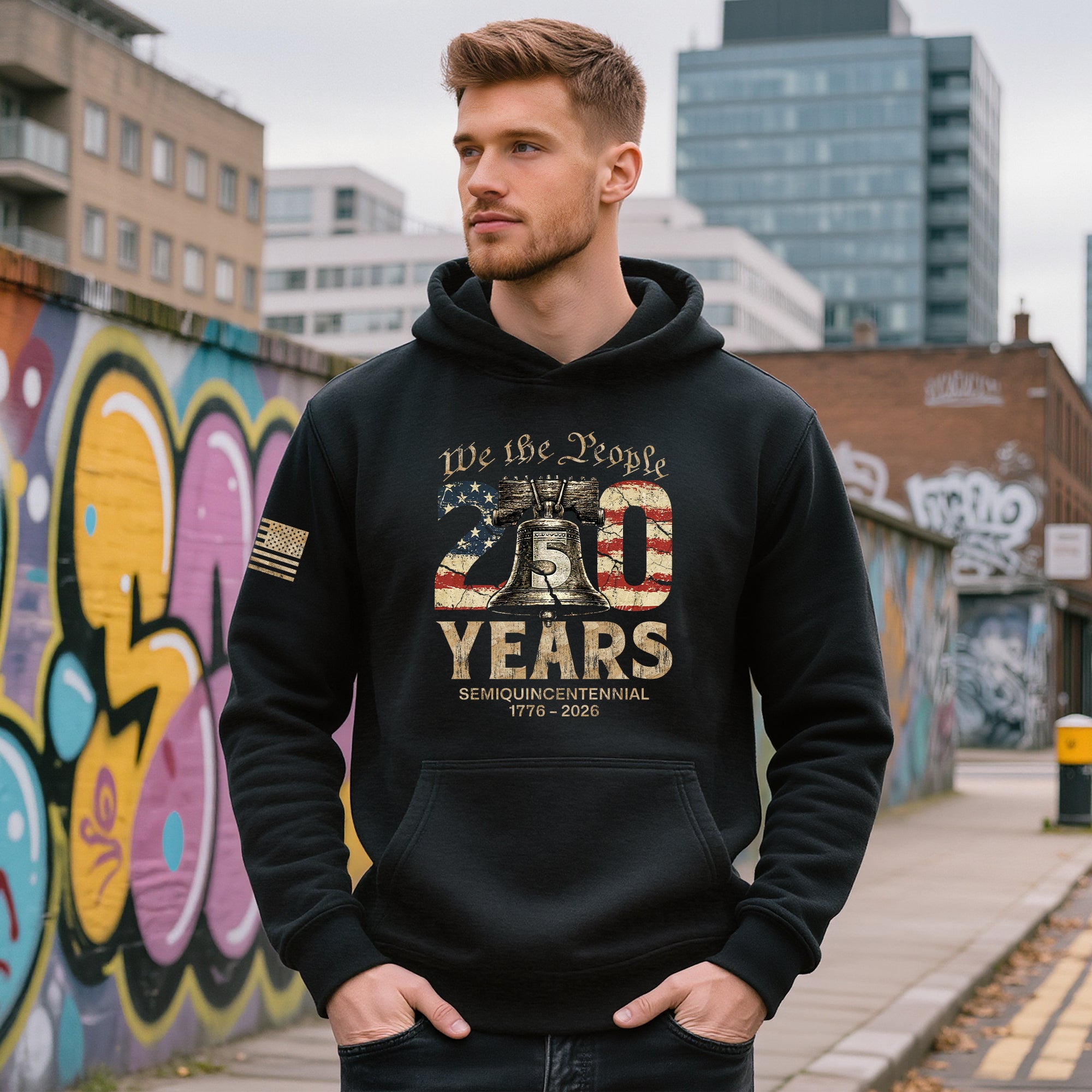 USA 250th Anniversary Hoodie 1776-2026 We The People Liberty Bell Patriotic