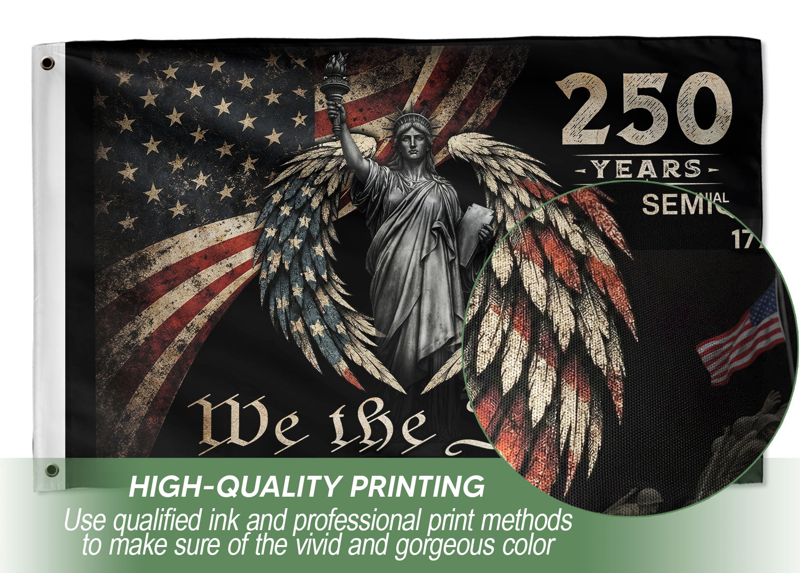 US 1776 2026 Anniversary We The People Patriotic American Liberty Banner Flag 3x5 ft