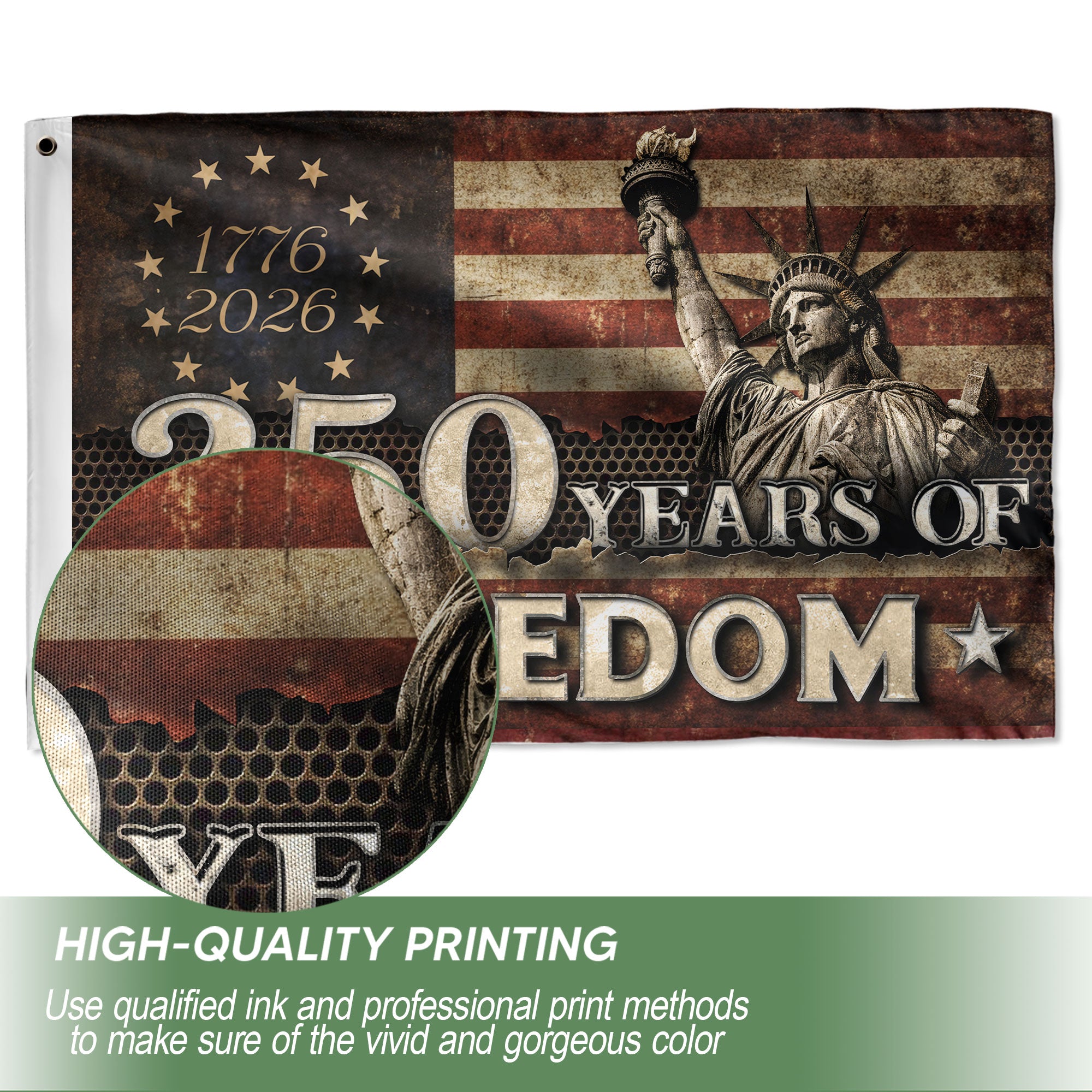 250 Years of Freedom Semiquincentennial Flag 1776–2026 – Double-Sided Patriotic American Décor