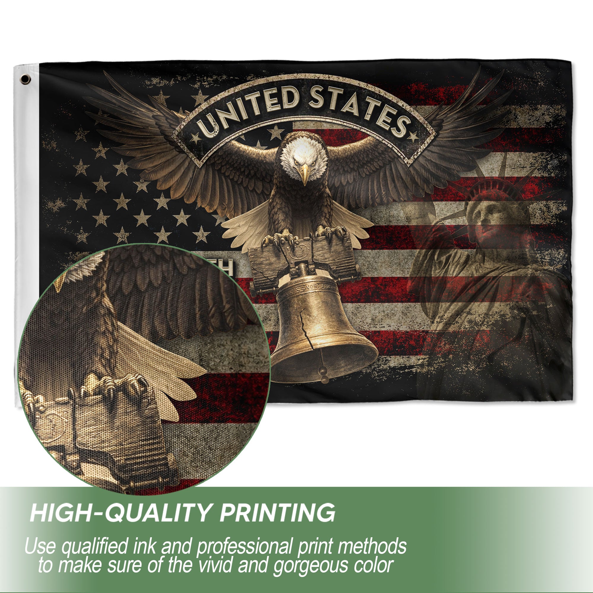 United States 250th Anniversary Semiquincentennial Flag 1776–2026 – Eagle & Liberty Bell Patriotic Décor