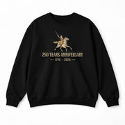 USA 250th Anniversary Semiquincentennial 250 Years Embroidered Sweatshirt 1776-2026 Patriotic Horseman Heritage