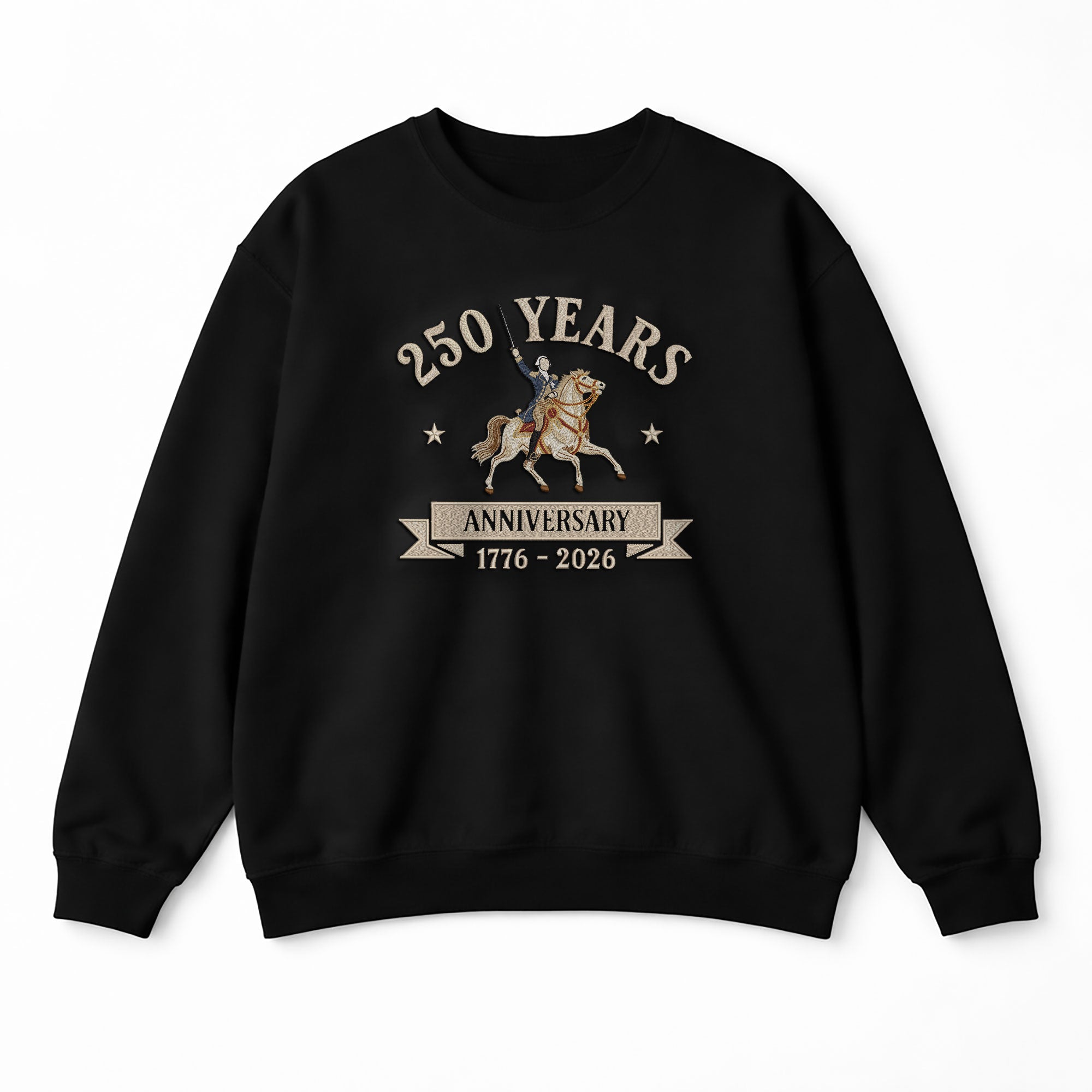 Embroidered American 250th Anniversary 250 Years Sweatshirt 1776-2026 Patriotic Pride