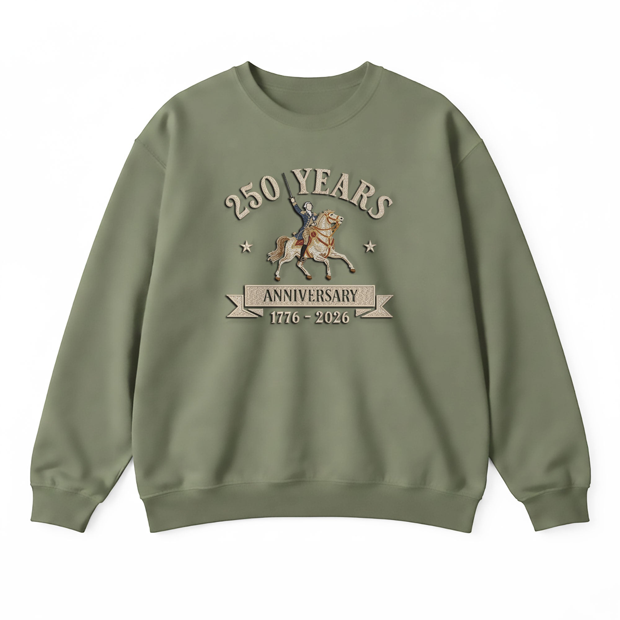Embroidered American 250th Anniversary 250 Years Sweatshirt 1776-2026 Patriotic Pride