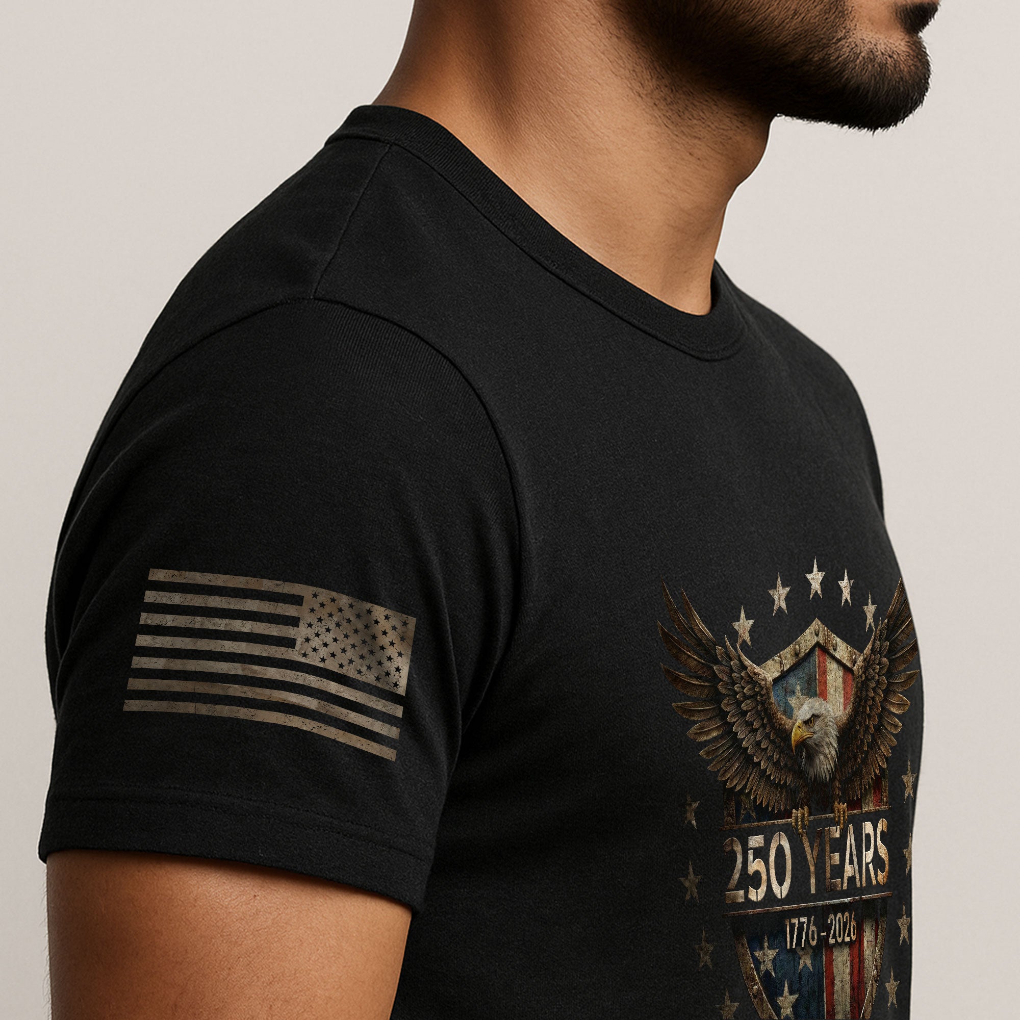 USA 250th Anniversary Shirt 1776-2026 American Flag Eagle Patriotic for Men