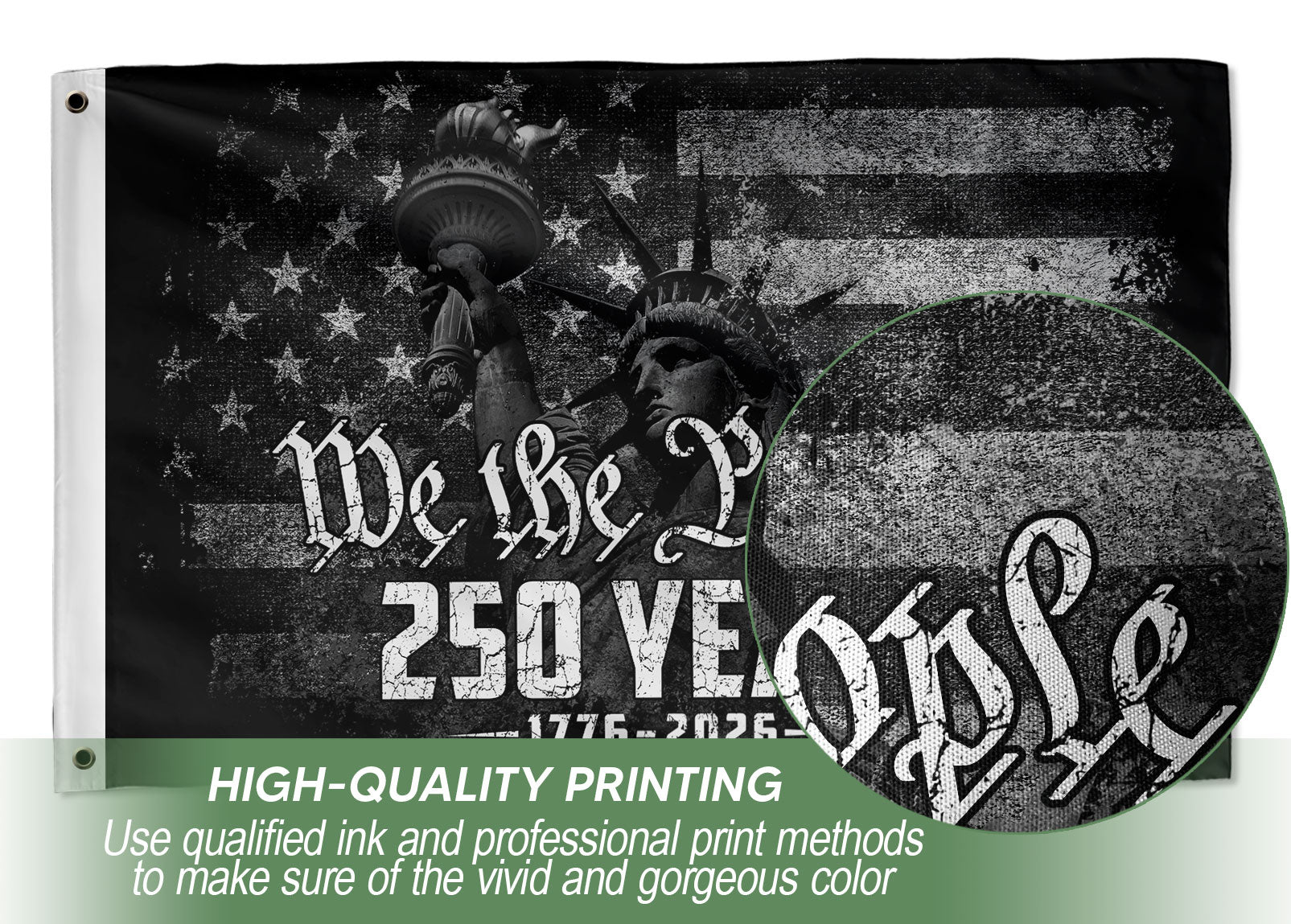 USA 250th Anniversary Flag 1776-2026 We The People Statue of Liberty Patriotic