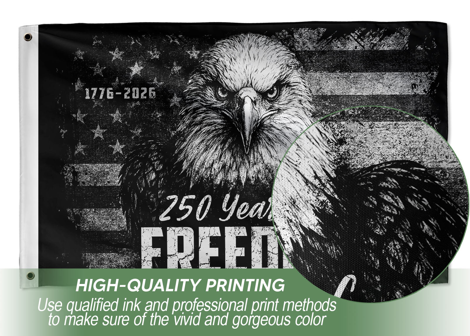 USA 250th Anniversary 250 Years of Freedom Flag 1776-2026 American Eagle