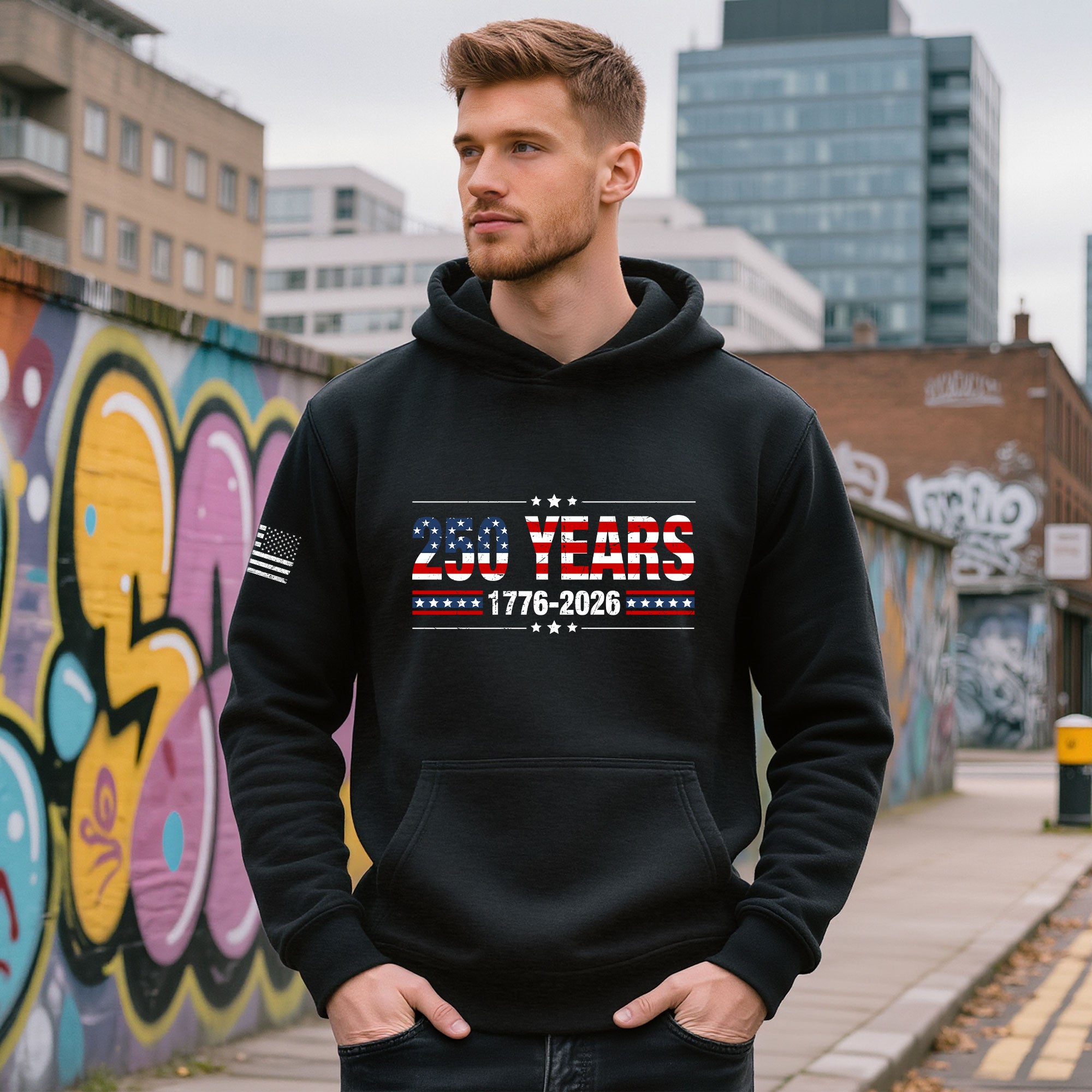 USA 250th Anniversary Hoodie 250 Years 1776-2026 American Flag Vintage Heritage