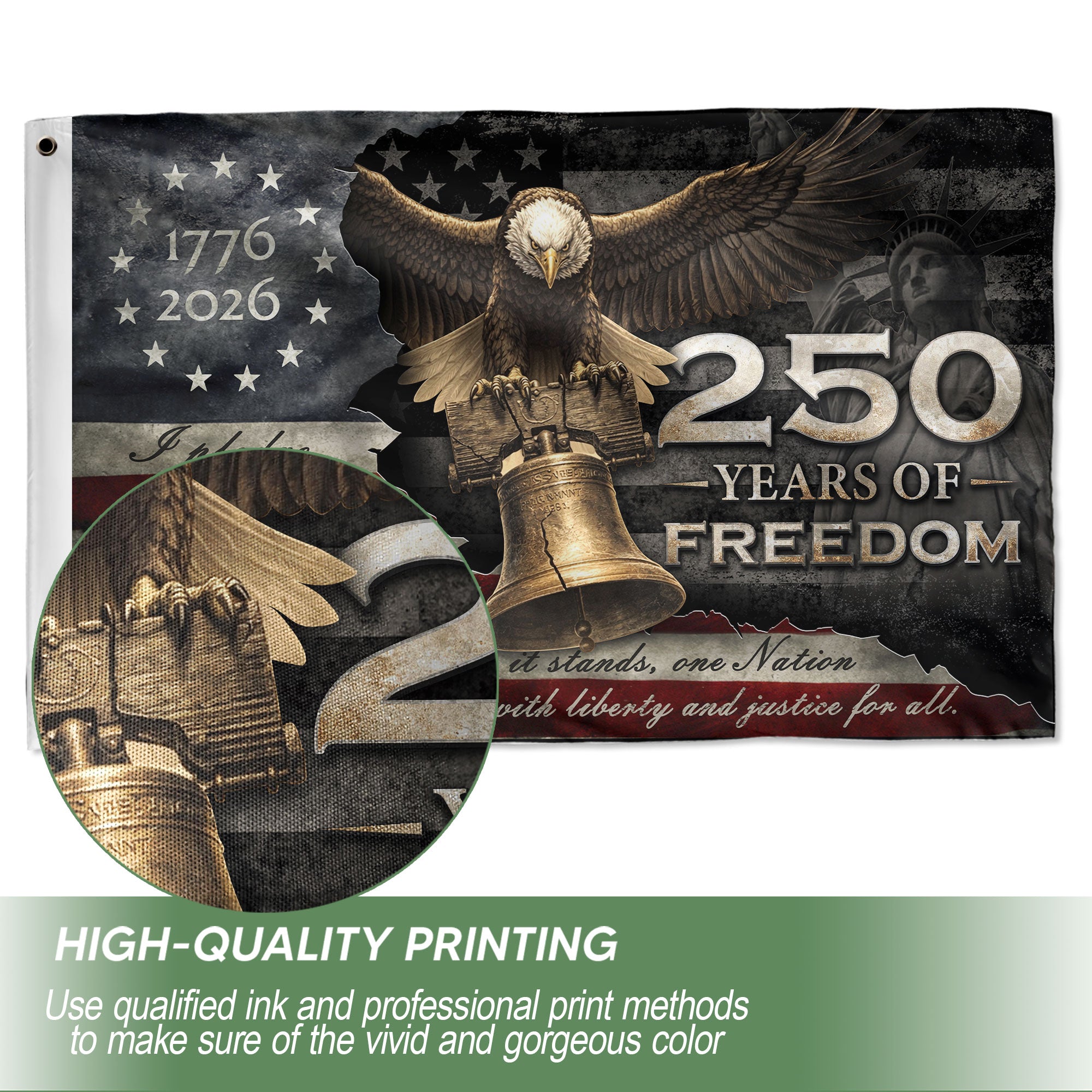 250 Years of Freedom Semiquincentennial Double-Sided House Flag 1776–2026 – Patriotic American Décor