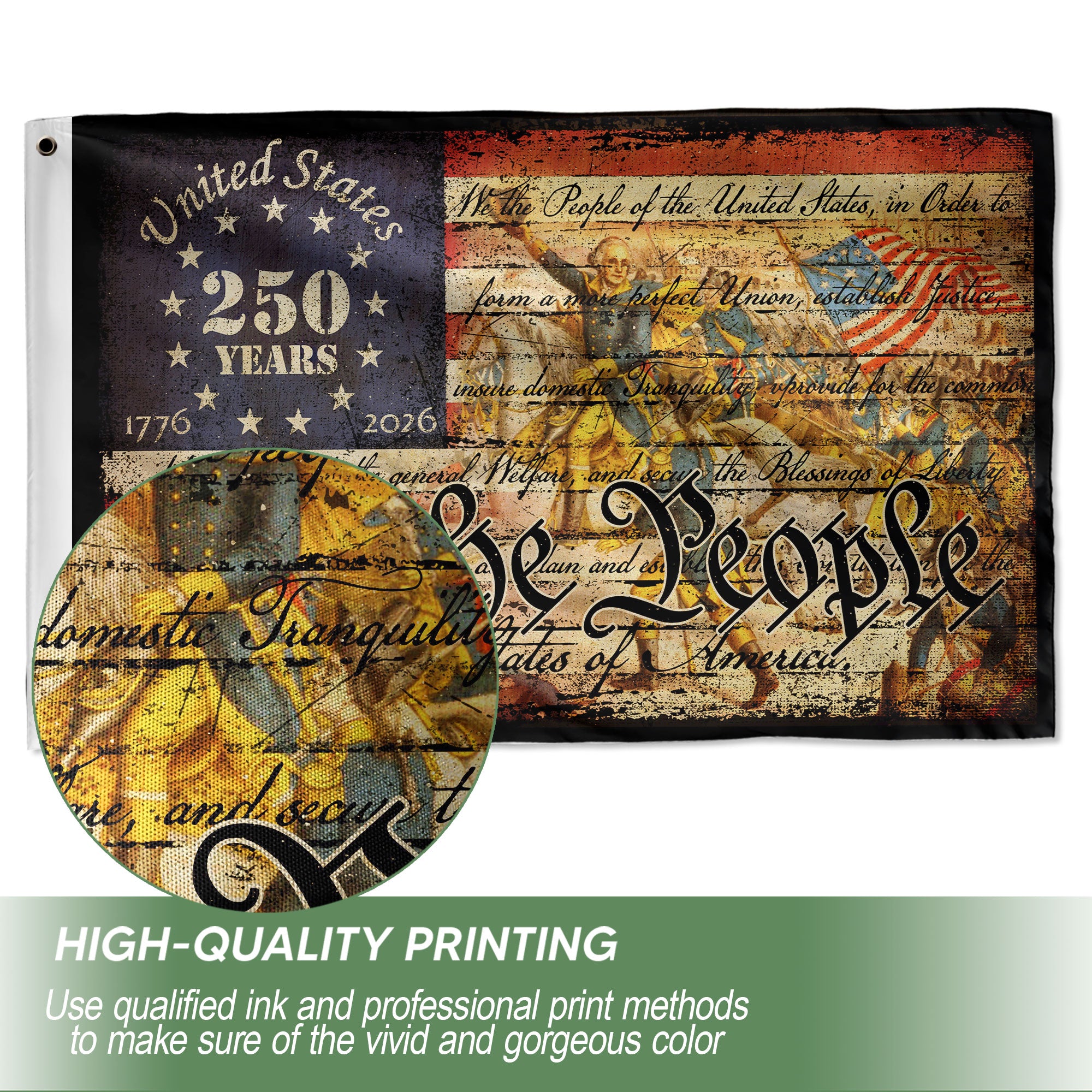 250 Years of Freedom “We The People” Semiquincentennial Double-Sided House Flag – Patriotic American Décor 1776–2026