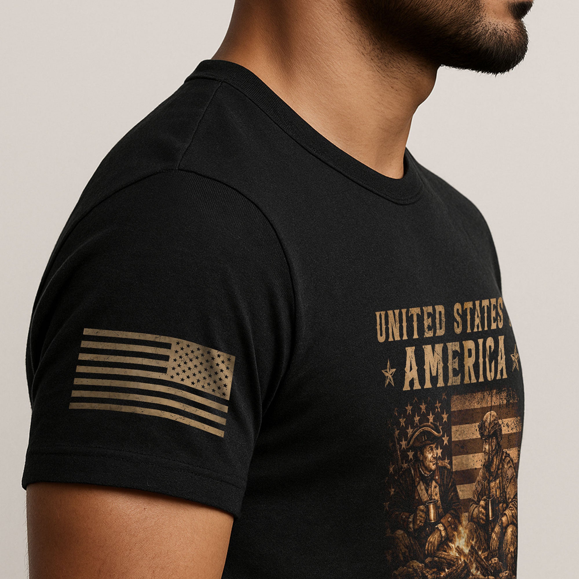 USA 250th Anniversary Semiquincentennial 250 Years Shirt 1776-2026 Past and Present Soldiers Patriotic Flag