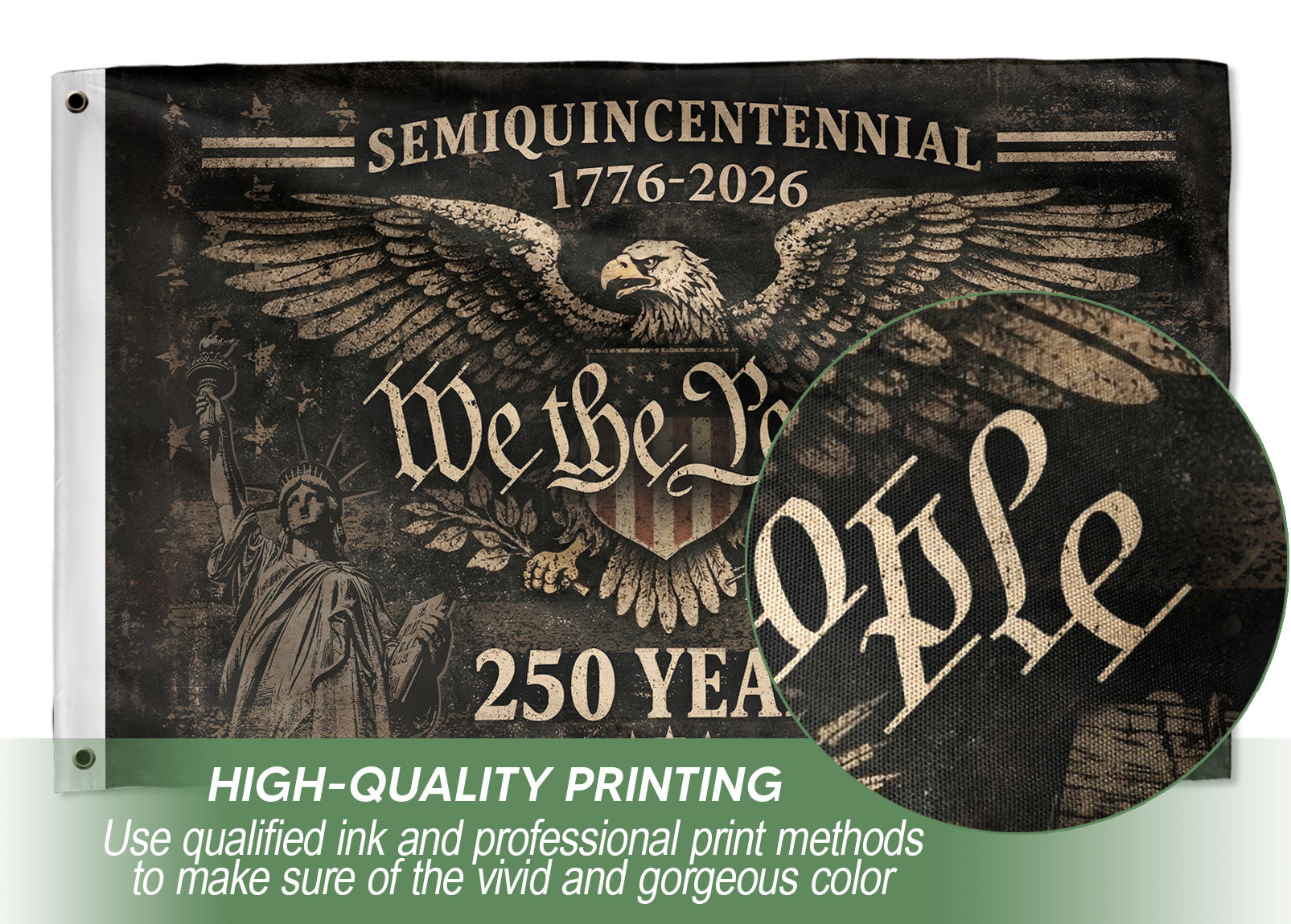 USA 250 Years Semiquincentennial Garden Flag 1776-2026 We The People American Heritage Eagle Strength Patriotic
