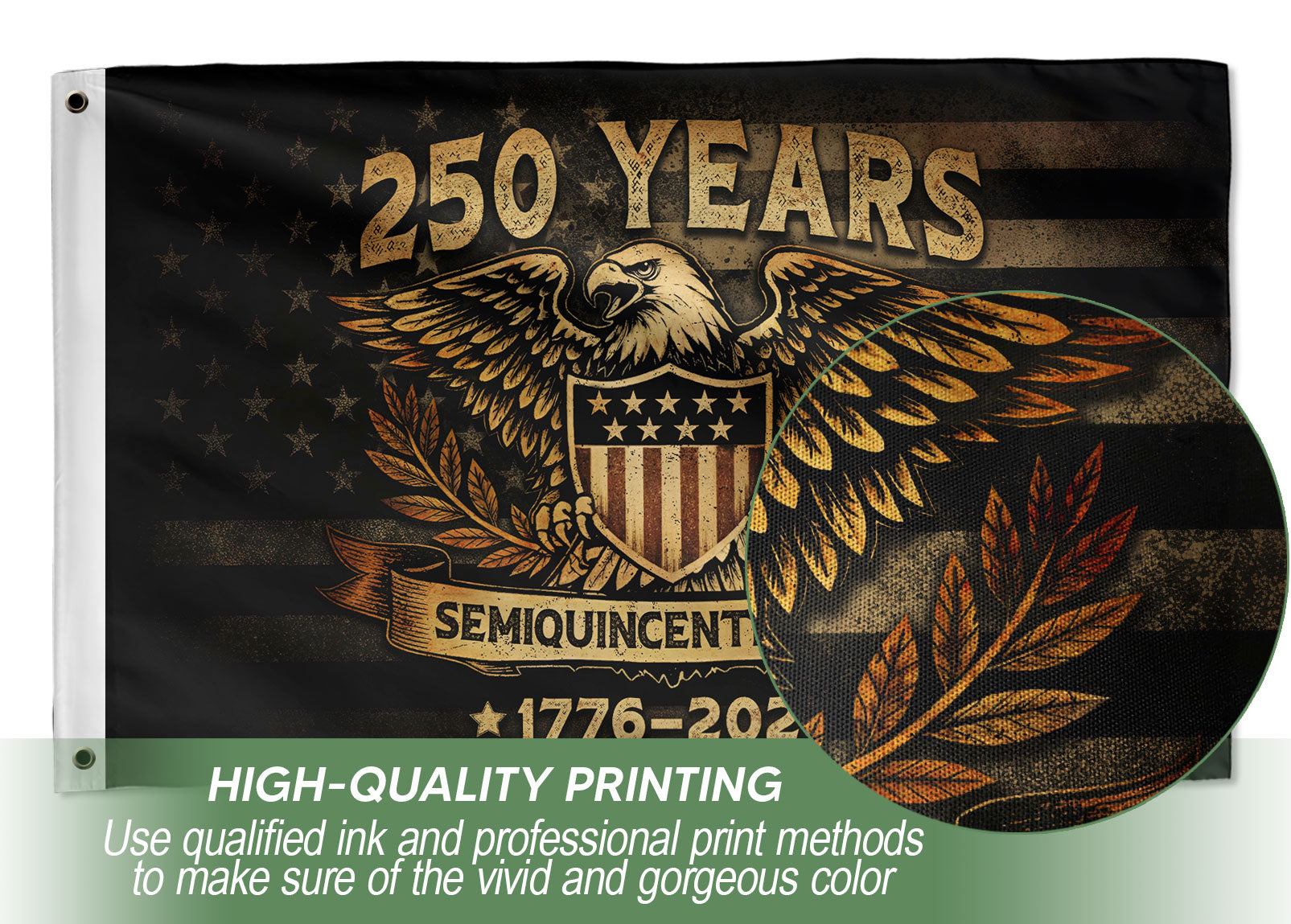 United States 250th Semiquincentennial Anniversary Flag 1776-2026 American Eagle Heritage Patriotic