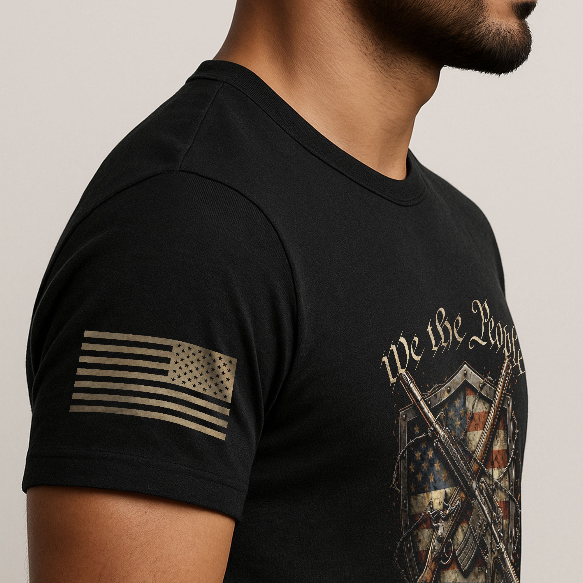USA 250th Anniversary 250 Years Semiquincentennial Shirt 1776-2026 We The People Shield Rifles Patriotic Mental Iron Will