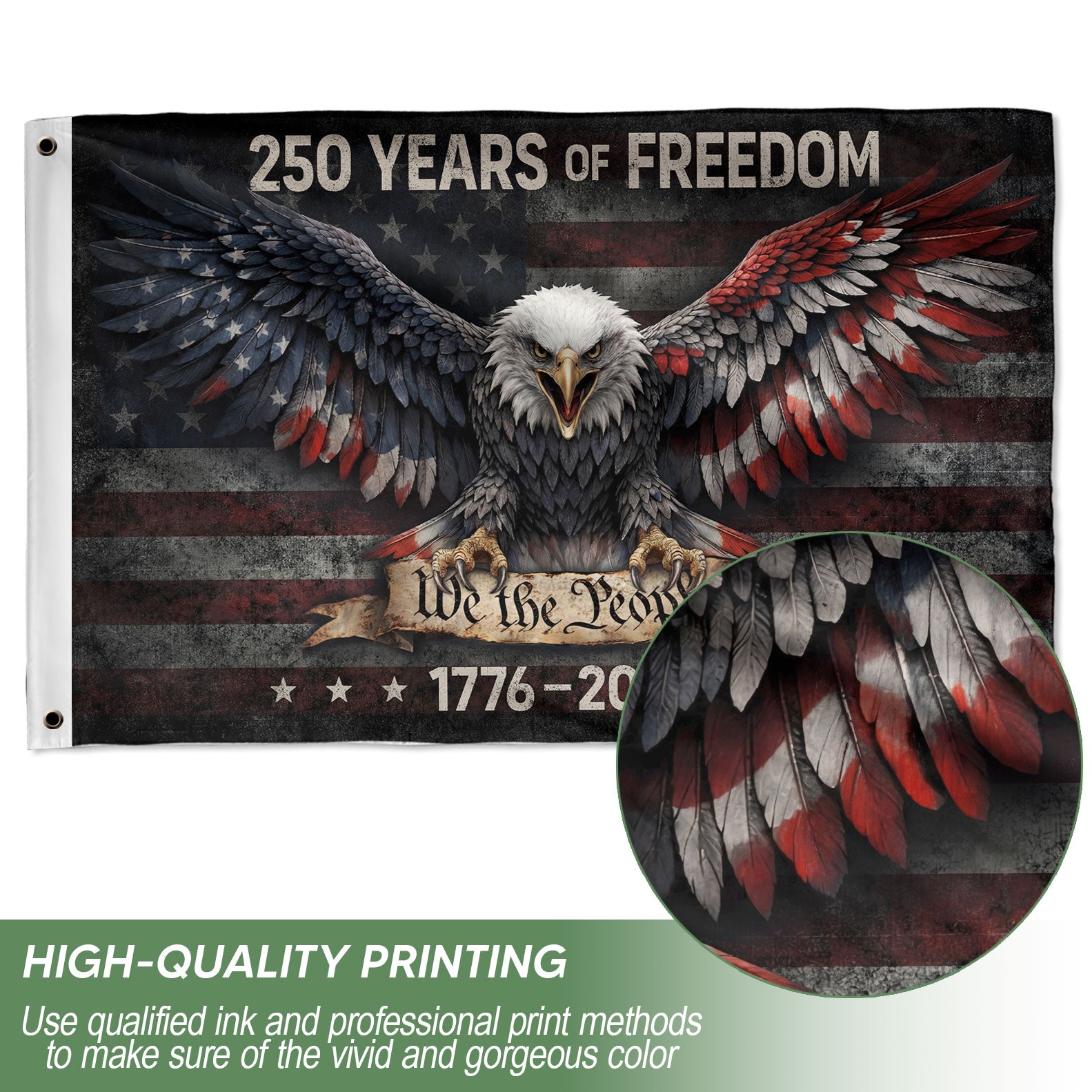1776–2026 We The People Flag, Double-Sided American 250th Anniversary Decoration