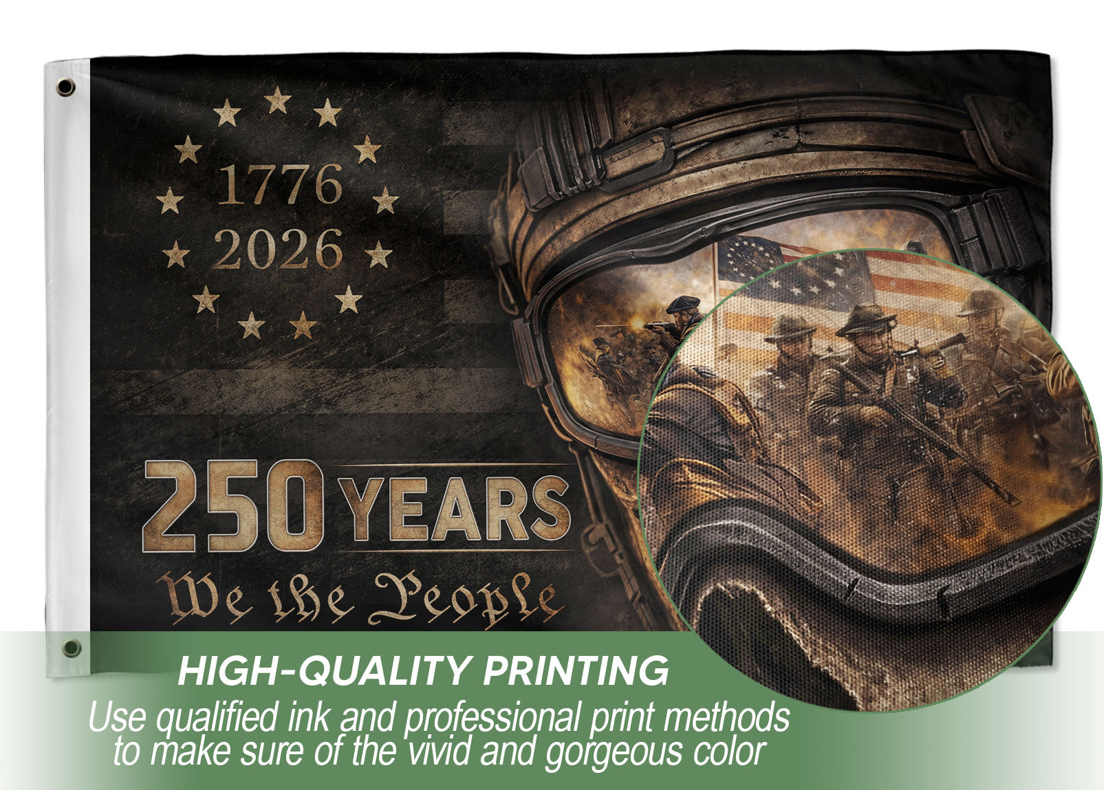 USA 250th Anniversary Garden Flag Semiquincentennial 1776-2026 We The People Double Sided Patriotic Military Skull