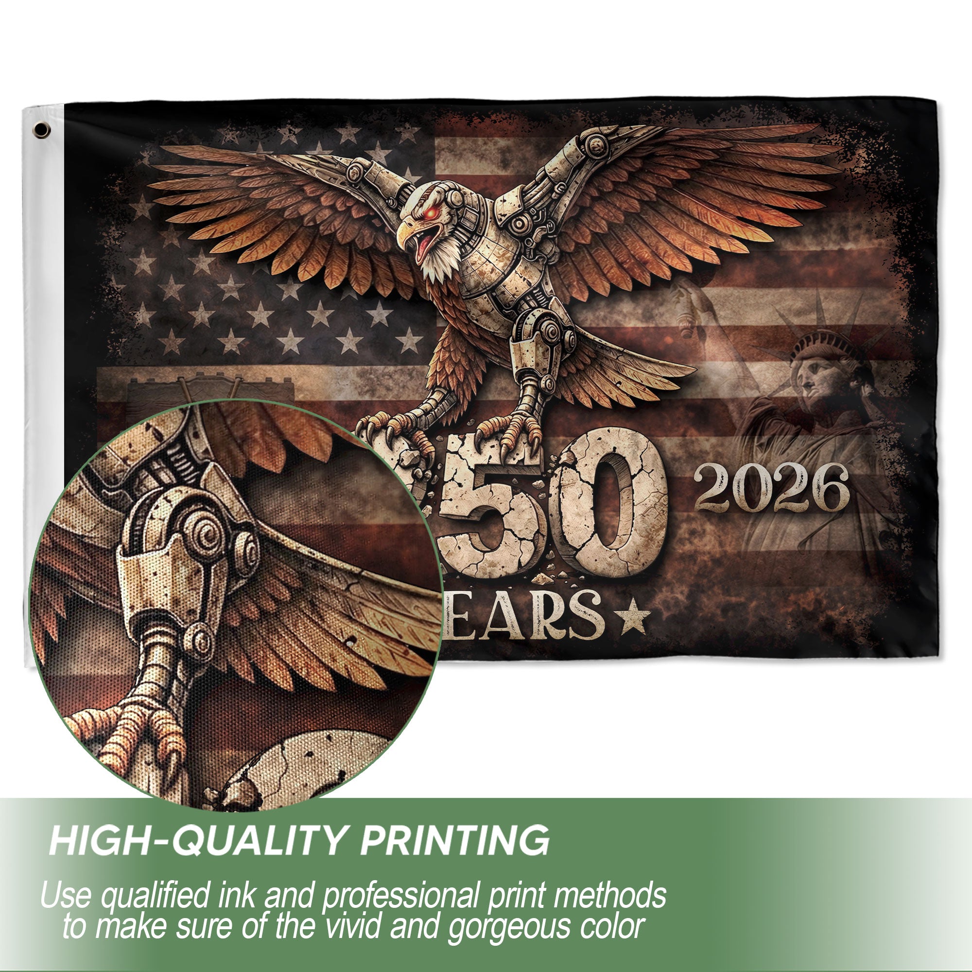 United States 250th Anniversary Flag 1776–2026 American Eagle Patriotic Garden Flag