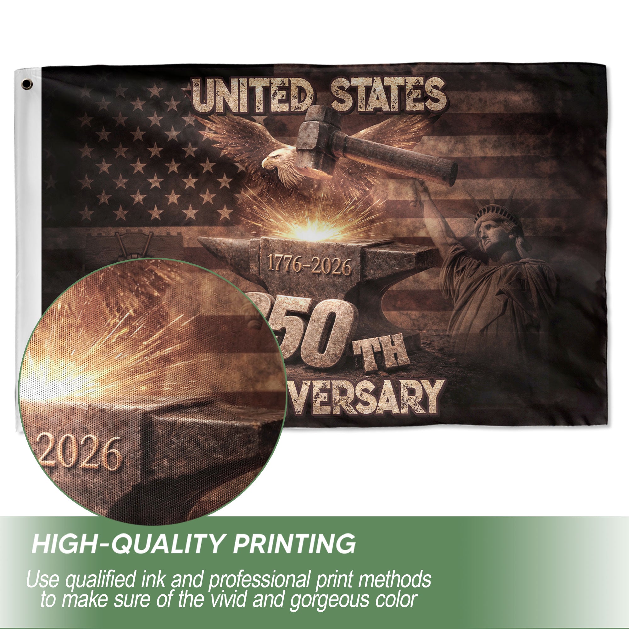 United States 250th Semiquincentennial Flag 1776–2026 Patriotic Outdoor Garden Flag