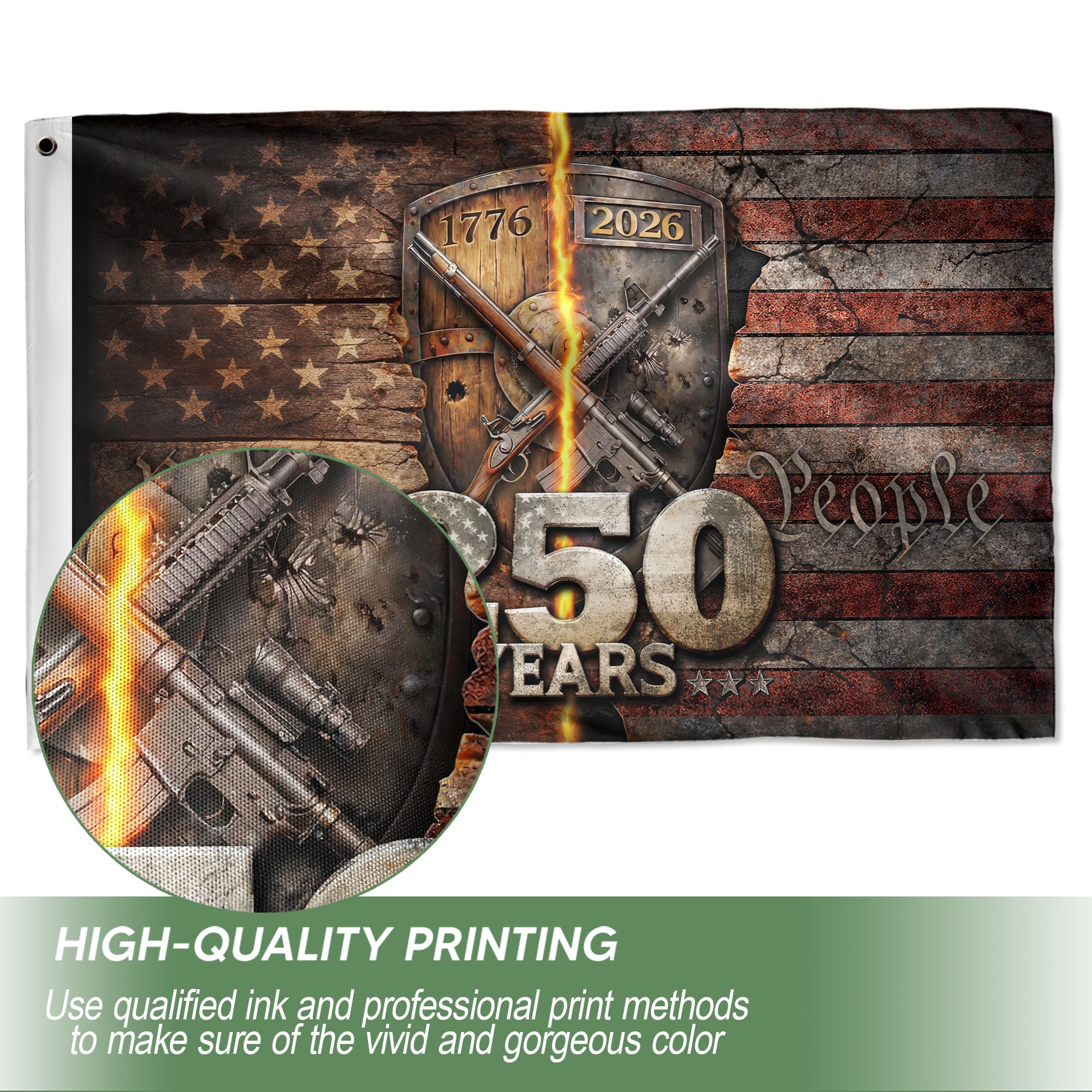 United States 250th Independence Anniversary Flag 1776–2026 Modern Patriotic Garden Flag