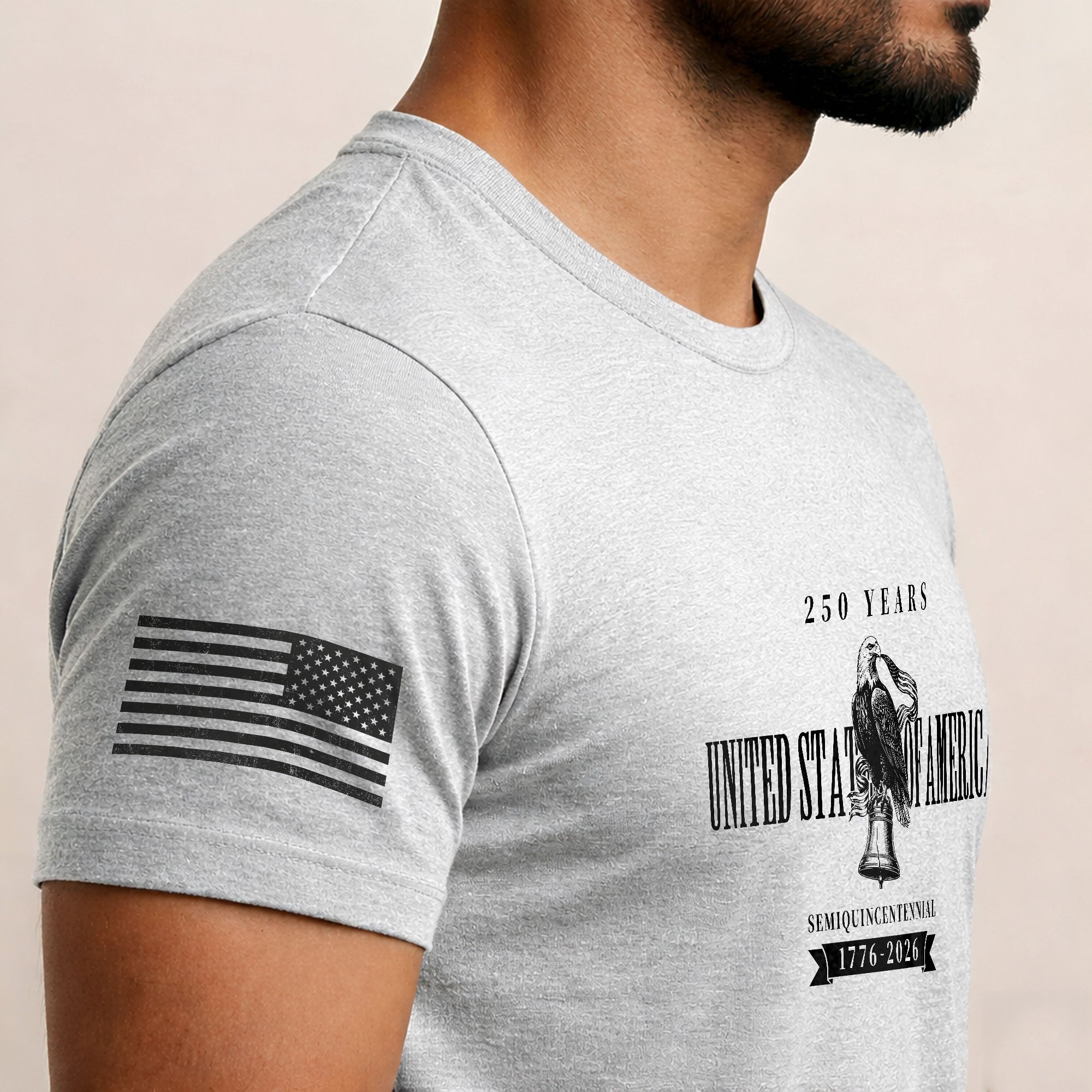 USA 250th Anniversary T-Shirt 250 Years Semiquincentennial 1776-2026 - Patriotic American Eagle & Liberty Bell Men’s Shirt