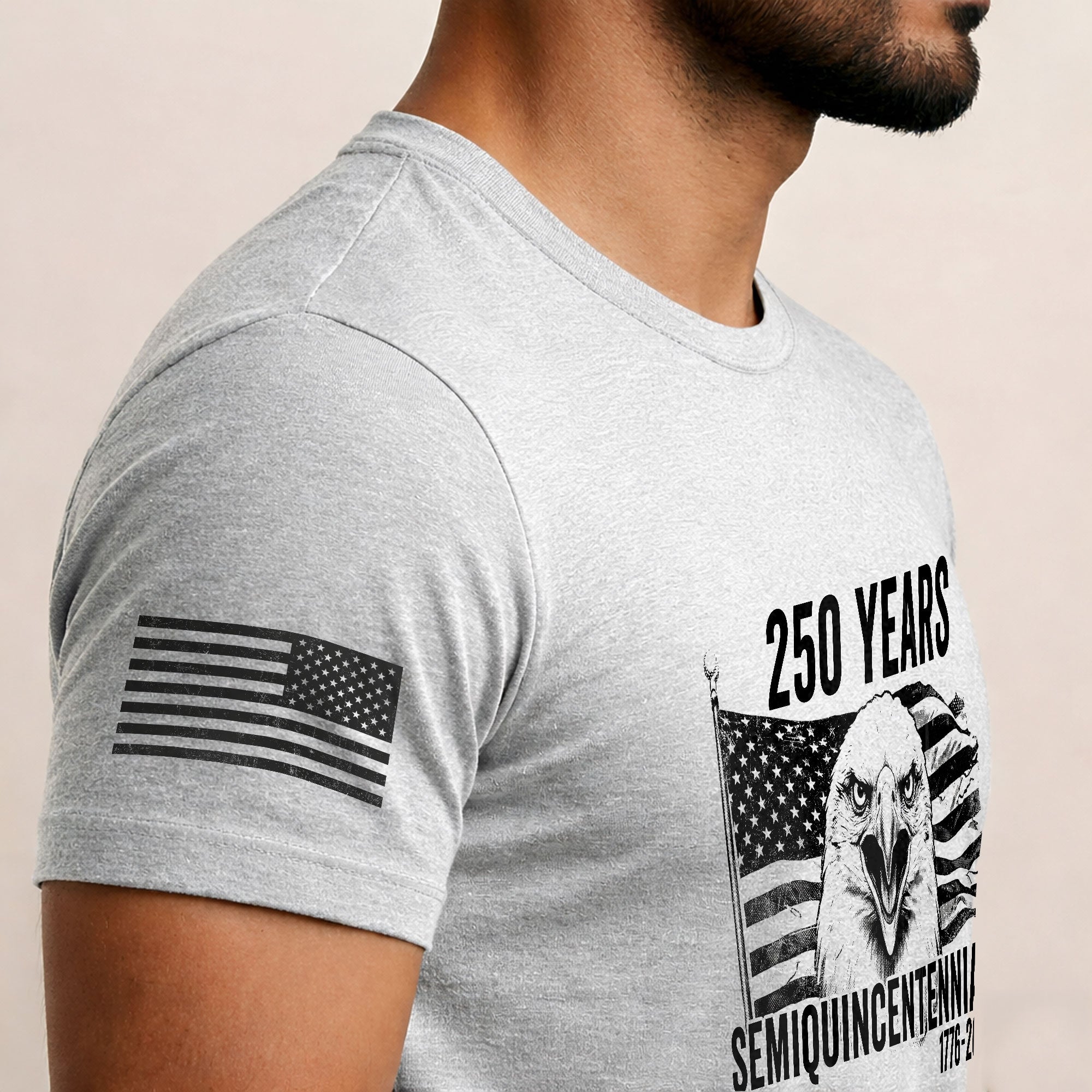 USA 250th Anniversary T-Shirt 1776-2026 - 250 Years Semiquincentennial Patriotic Eagle Liberty Bell Graphic Tee for Men