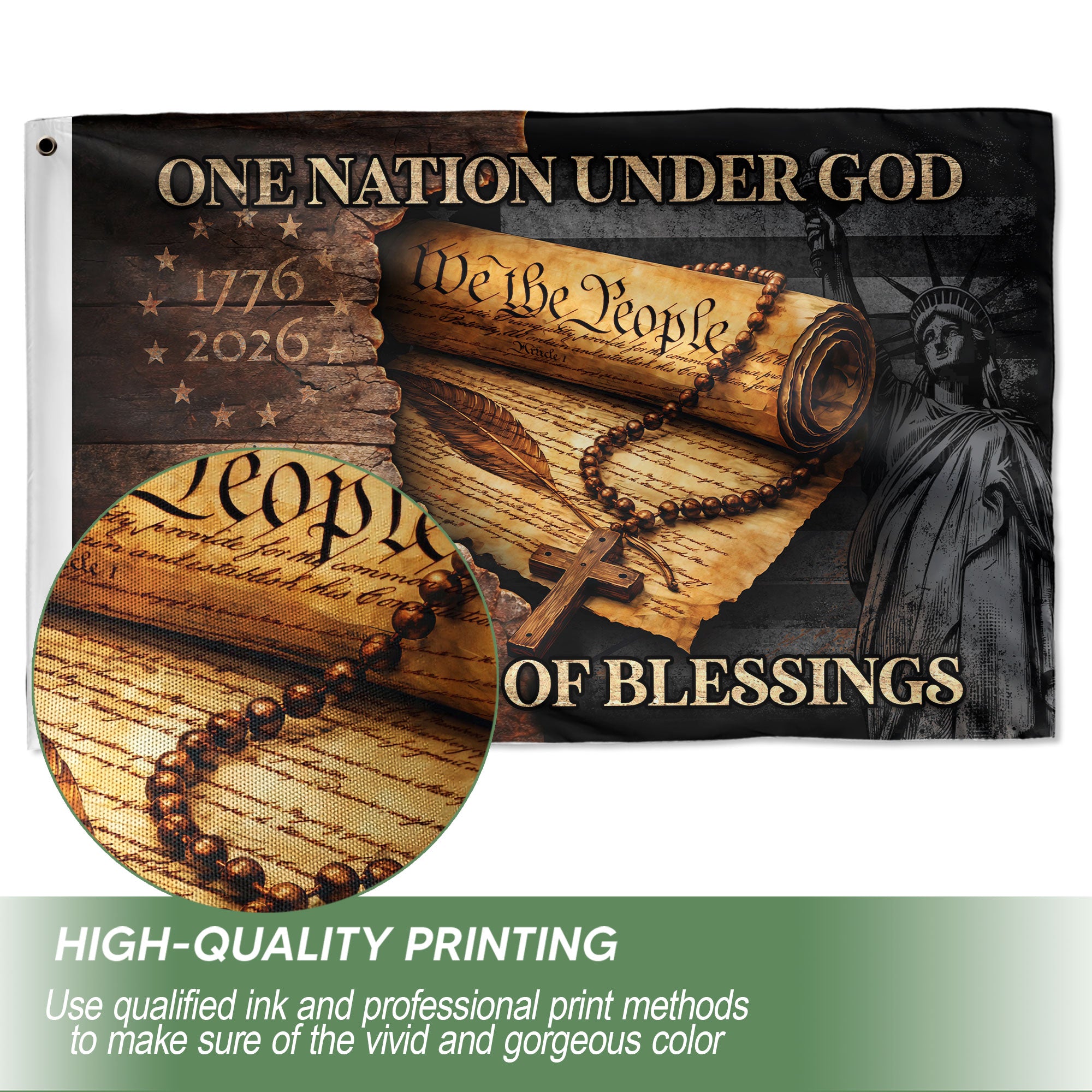 USA Semiquincentennial Christian Garden Flag 1776–2026 Faith Freedom Outdoor Decor