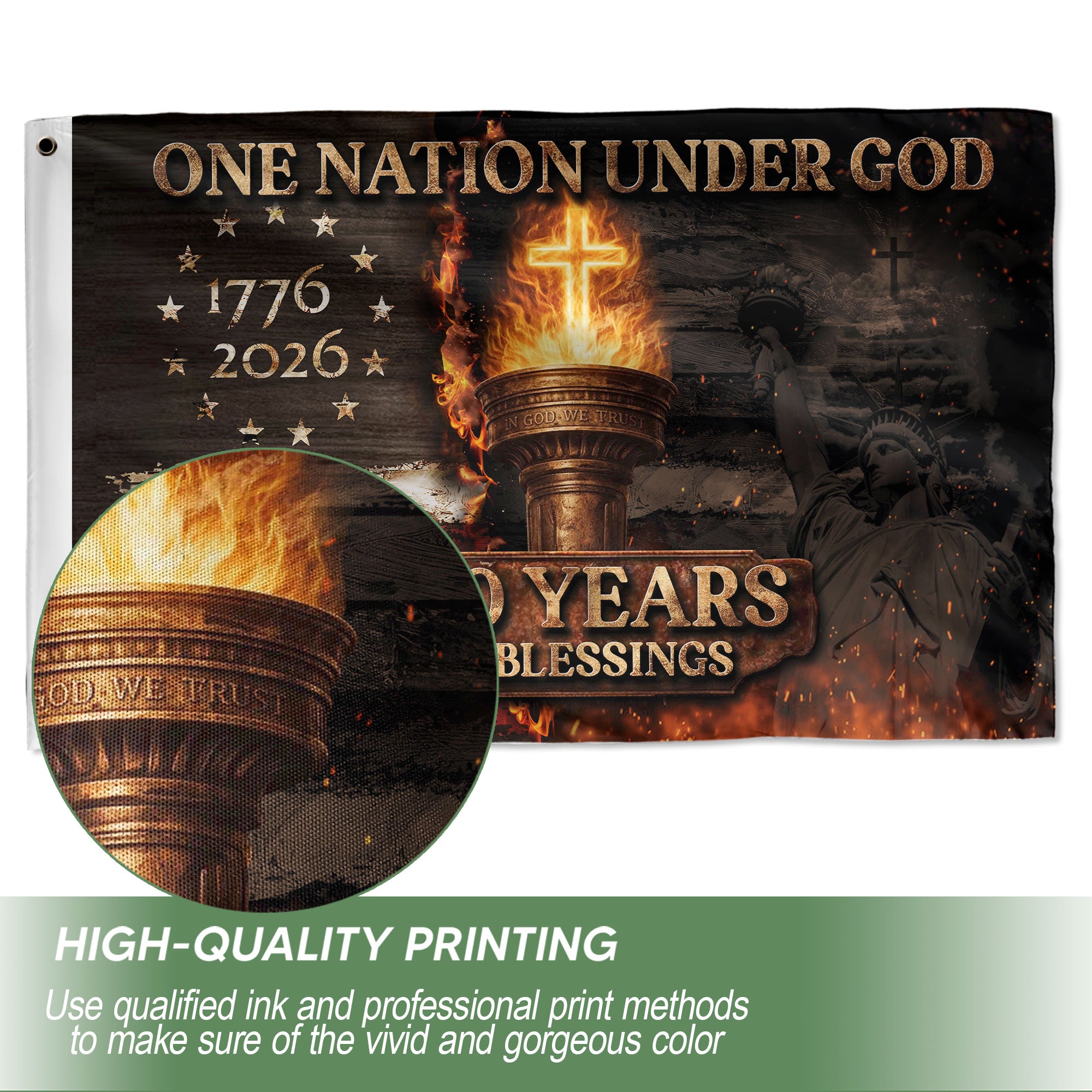 1776–2026 United States 250 Years Christian Freedom Garden Flag Decor