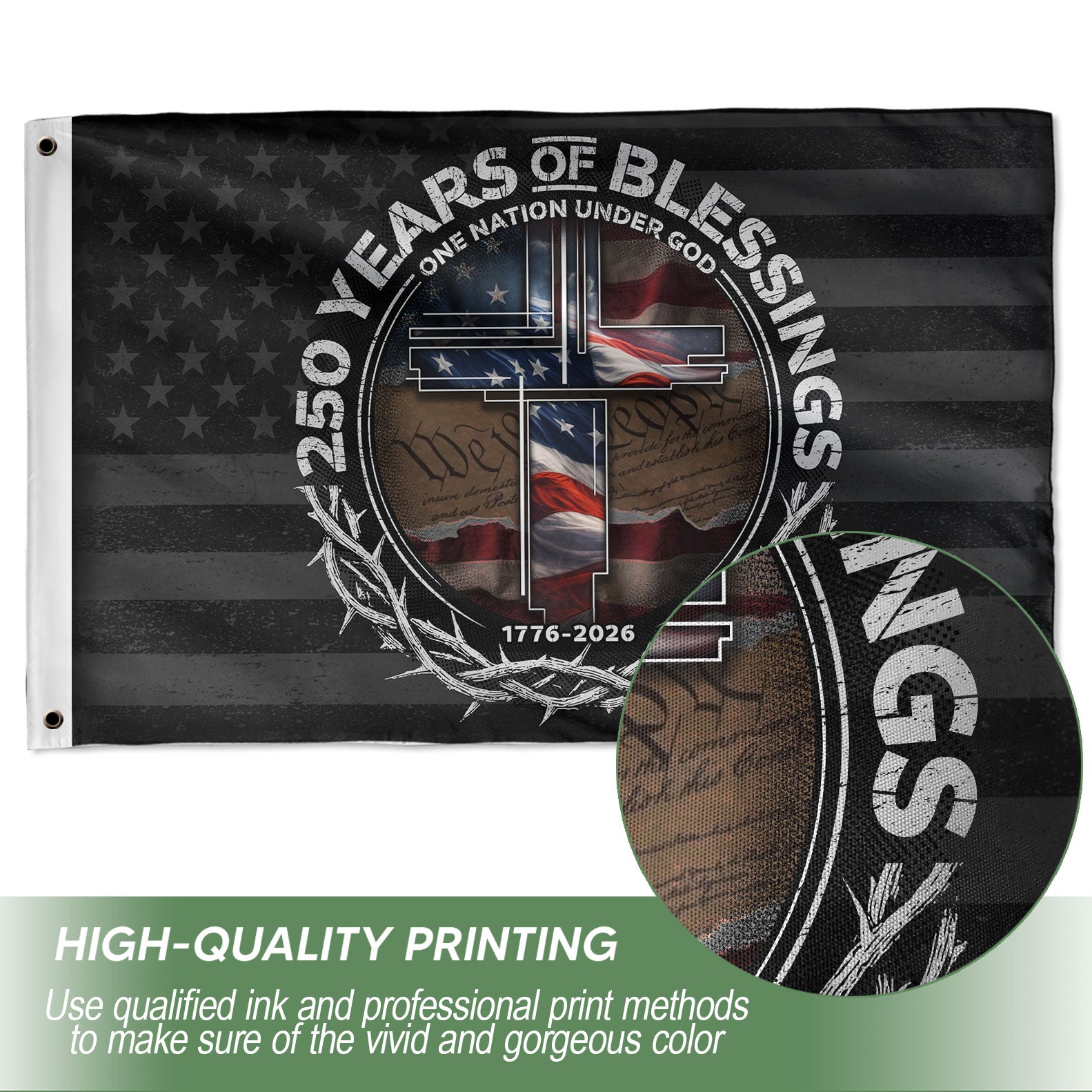 Christian USA 250th Anniversary Garden Flag 1776–2026 Faith Heritage Decor