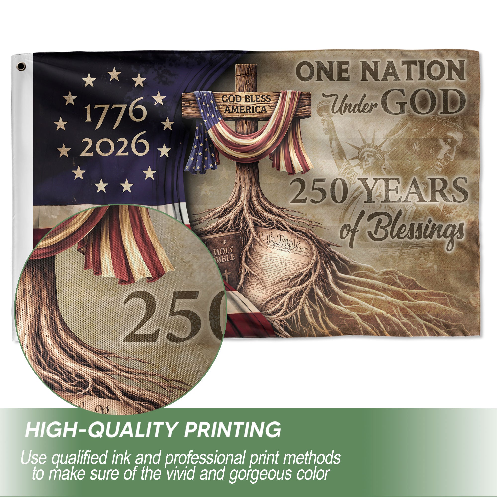 USA Faith and Freedom Christian Garden Flag Patriotic Yard Decoration