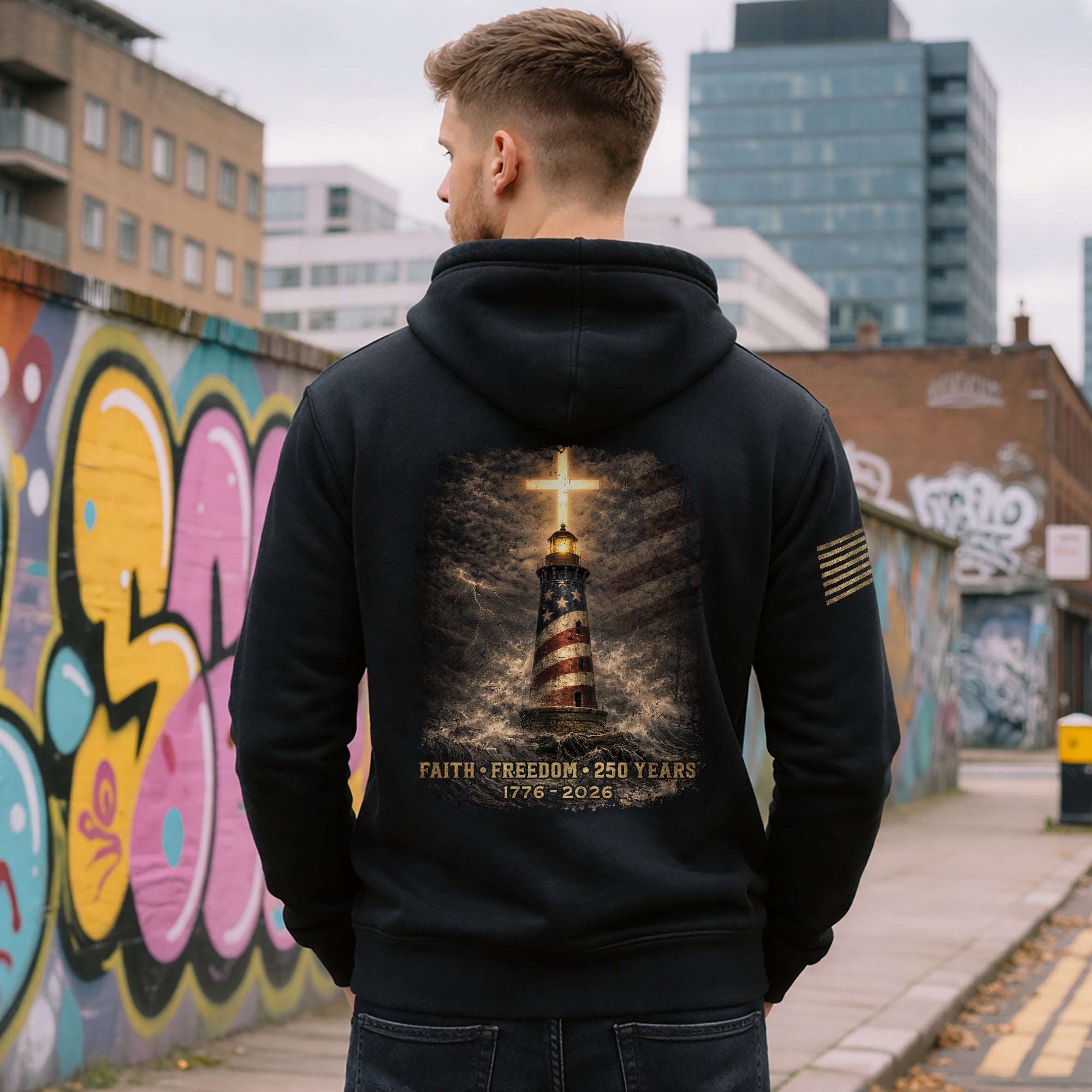 250 Years America Christian Freedom Hoodie 1776–2026 Patriotic Celebration