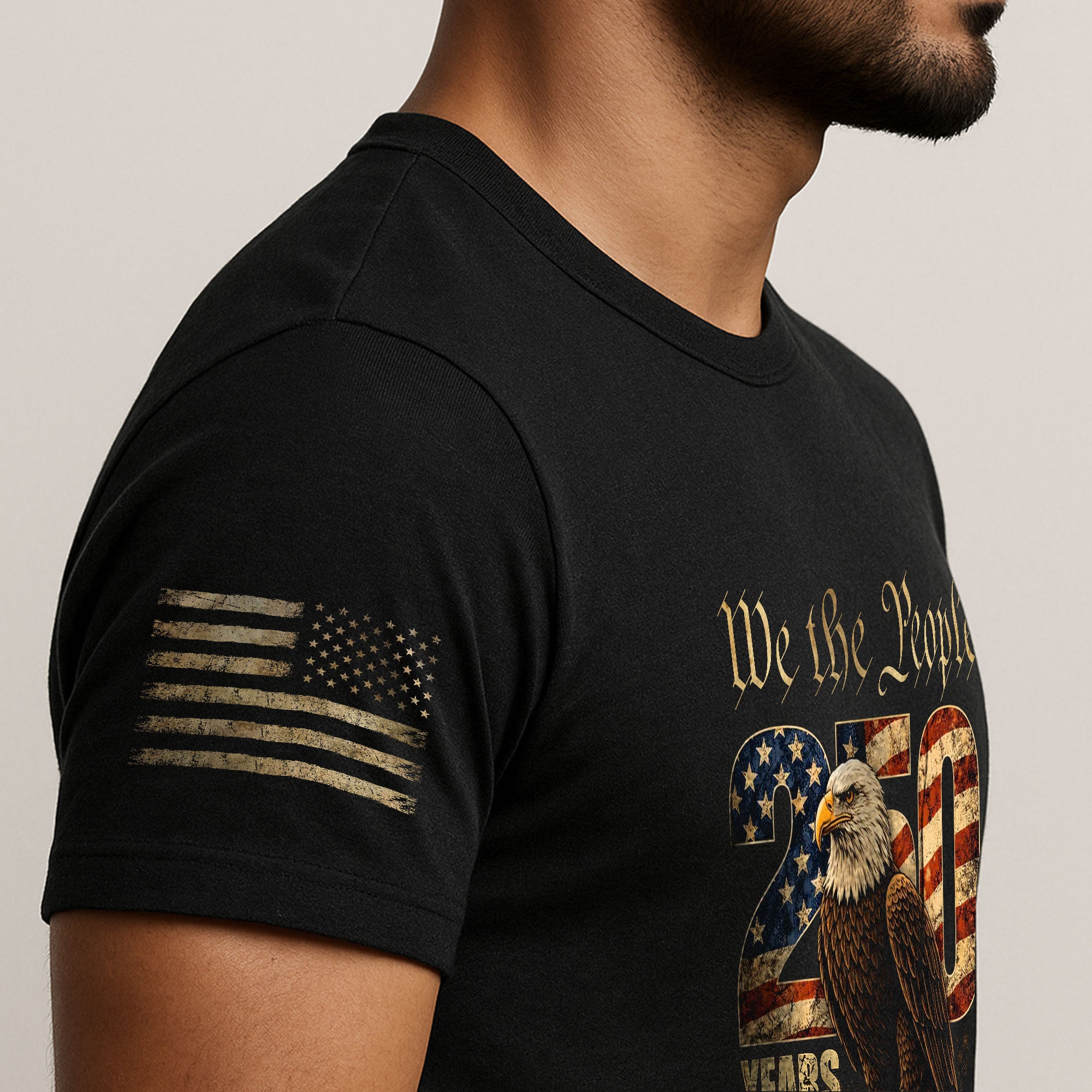 Faith and Freedom 250 Years Celebration Shirt - Patriotic We the People Eagle & Holy Bible Graphic Tee