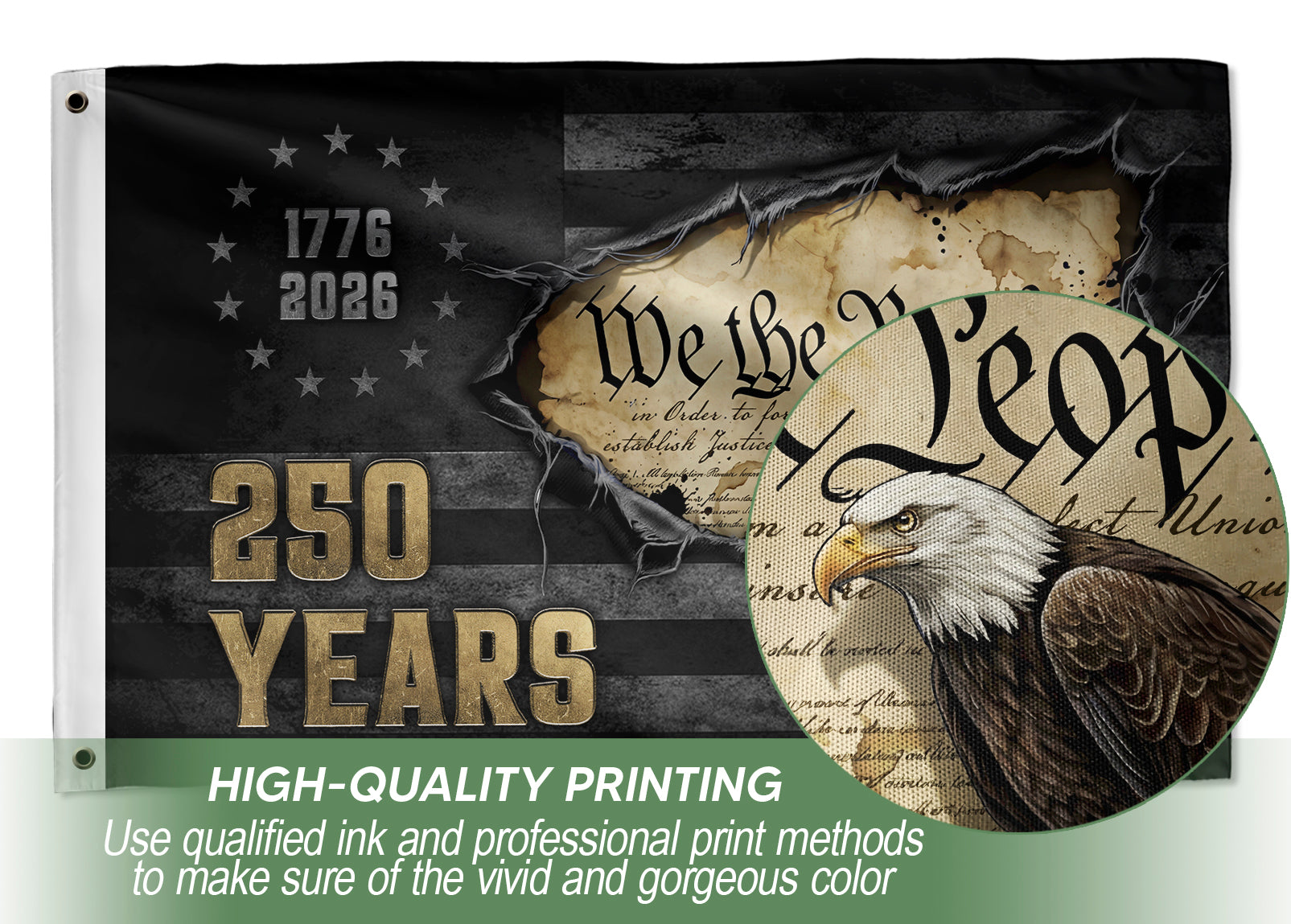 250 Years America Anniversary Flag - We The People 1776-2026 Flag, US 250 Years Celebration Decorative Banner