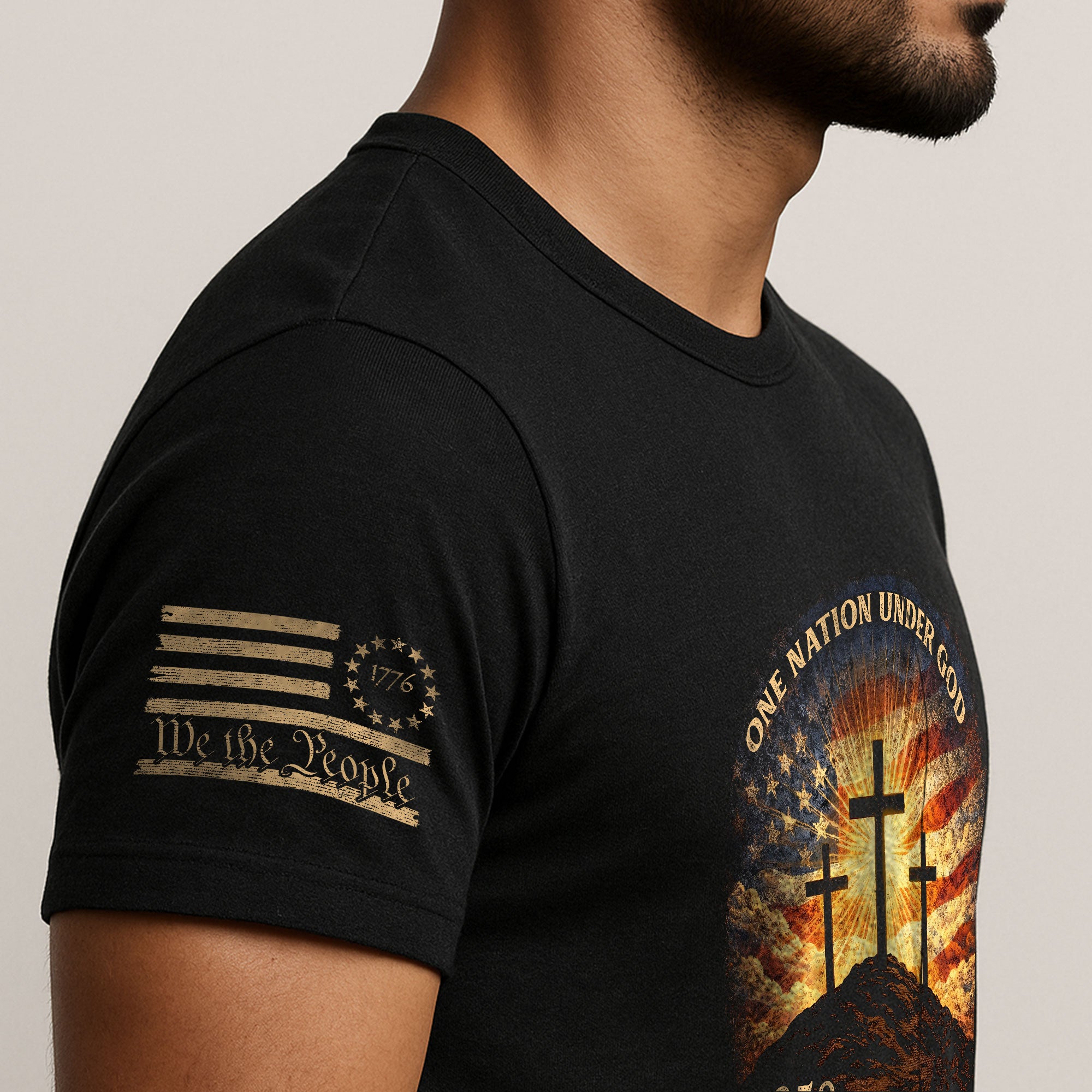 250 Years of Blessings One Nation Under God Shirt - 250th Anniversary Commemorative Crosses & Flag Tee