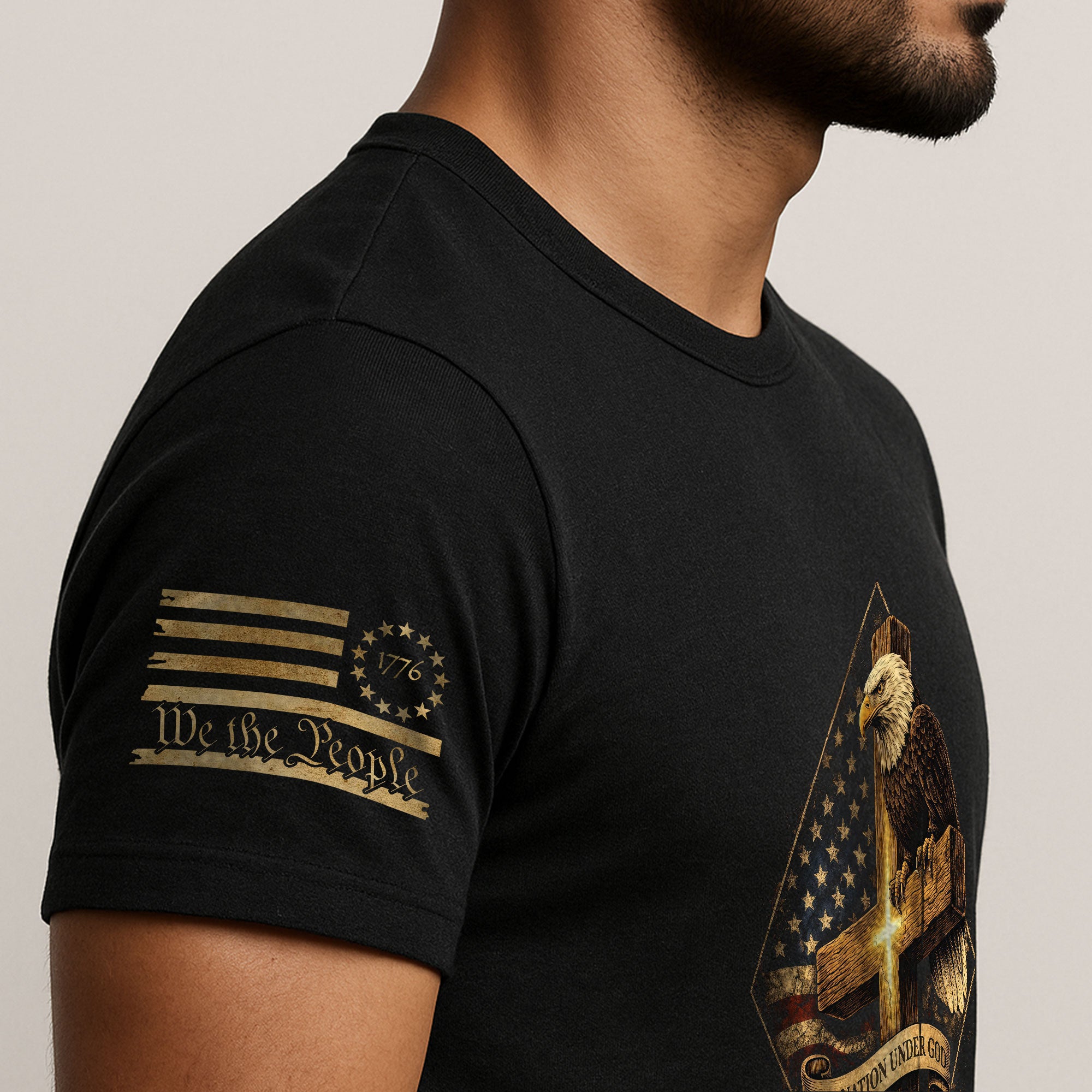 Faith & Freedom 250th Anniversary Shirt - One Nation Under God Commemorative Eagle & Cross Tee