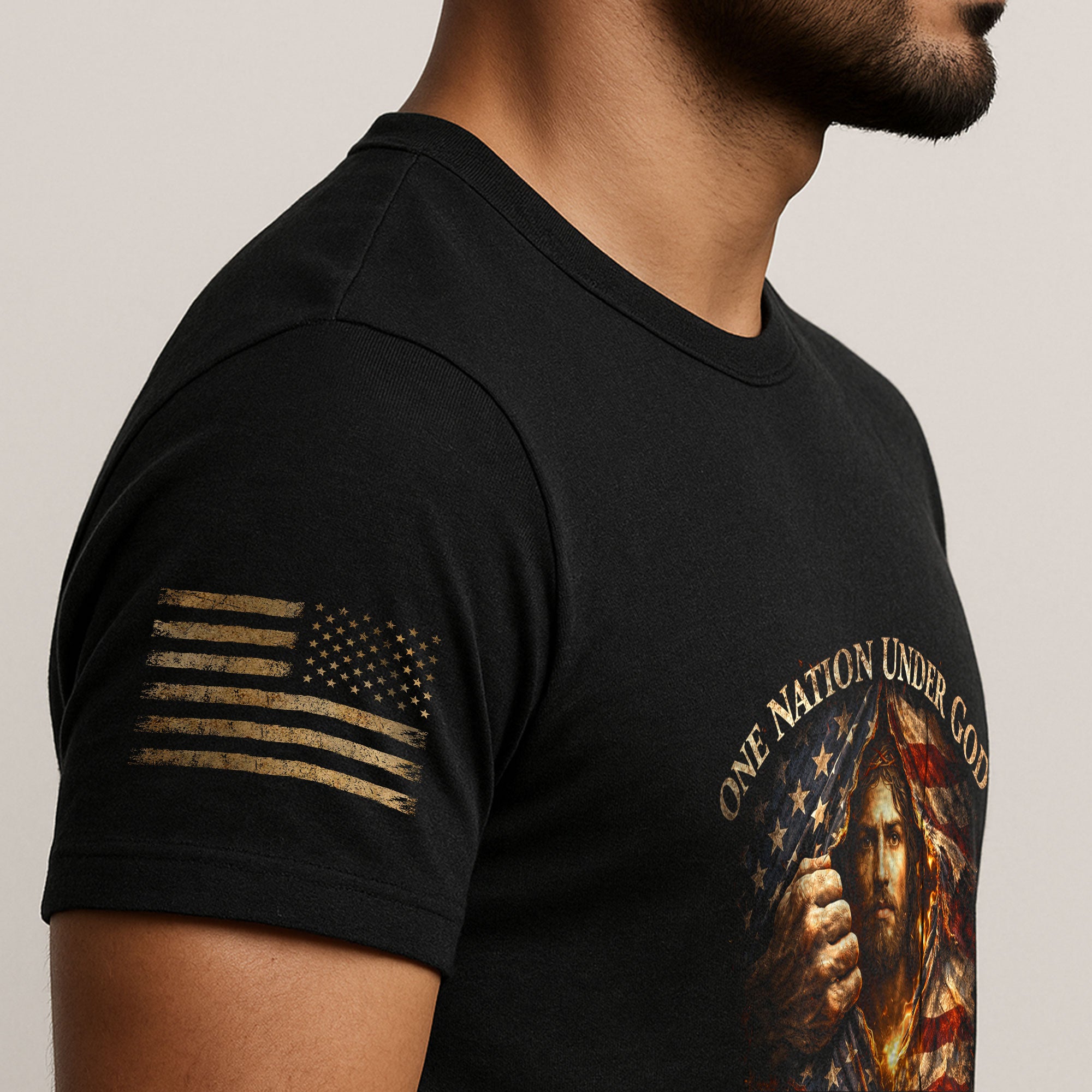 USA 250th Anniversary 1776-2026 Semiquincentennial Flag Shirt – One Nation Under God Jesus 250 Years Patriotic Christian Tee