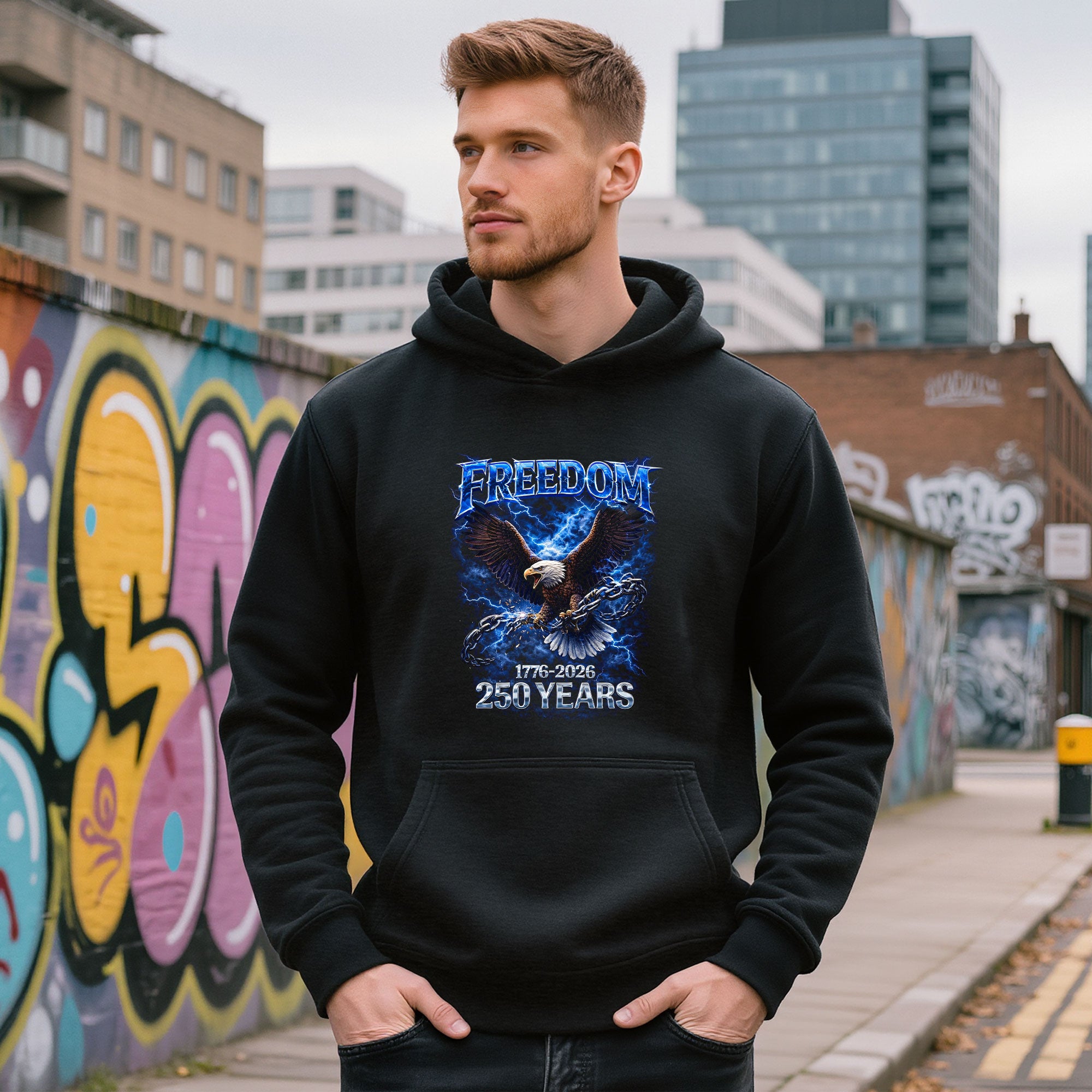 Vintage Bootleg America 250th Anniversary Eagle Hoodie - Semiquincentennial 1776-2026 Freedom Hoodie, Retro Patriotic Apparel