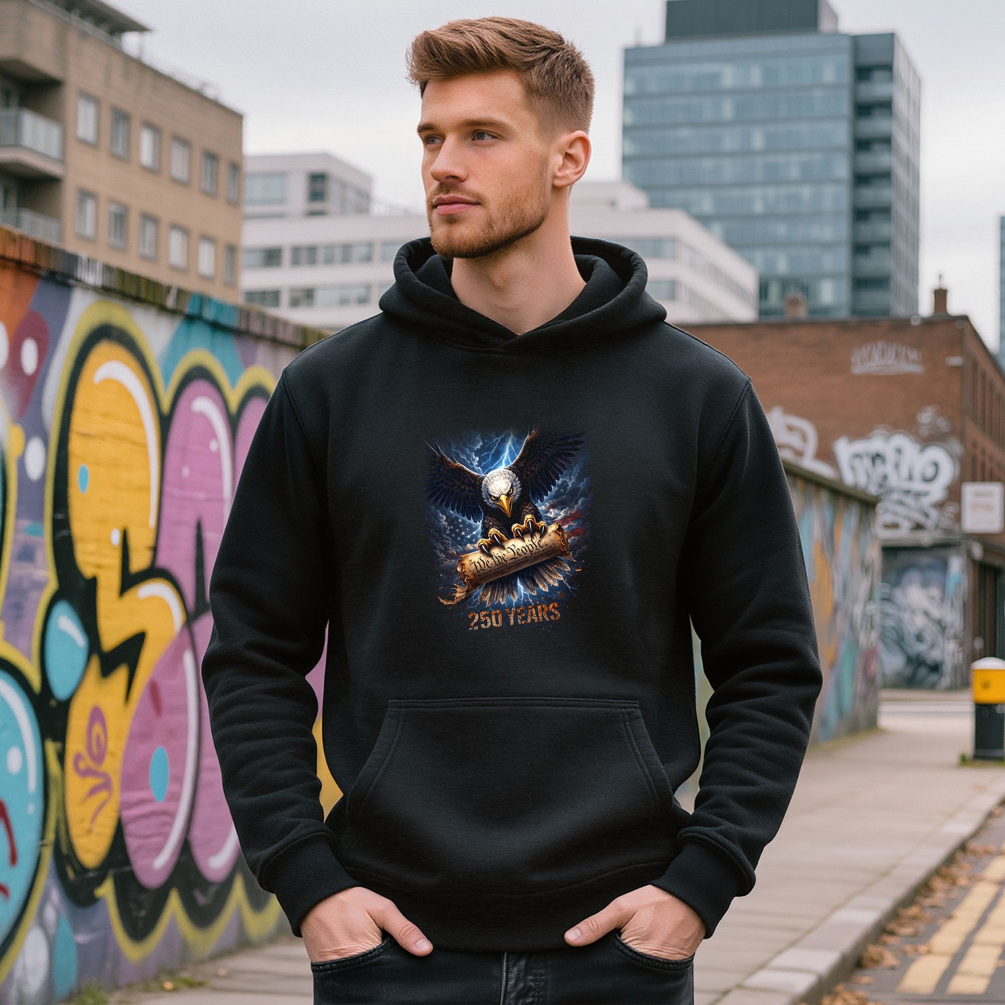 Semiquincentennial Freedom Hoodie – 250 Years Eagle & Constitution Graphic 1776–2026
