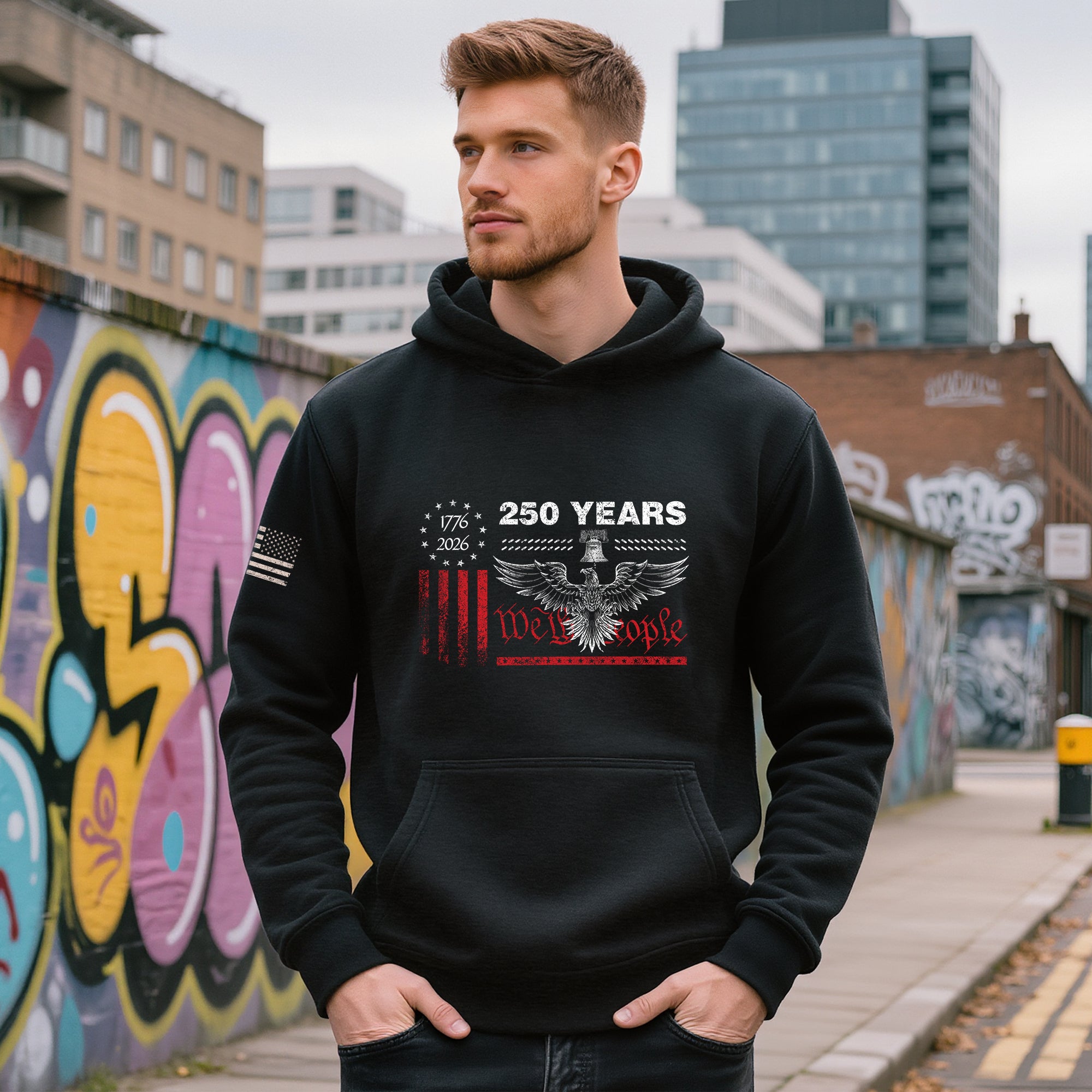 USA 250th Anniversary 1776-2026 Semiquincentennial Hoodie – We The People Eagle Patriotic Flag 250 Years Freedom Apparel