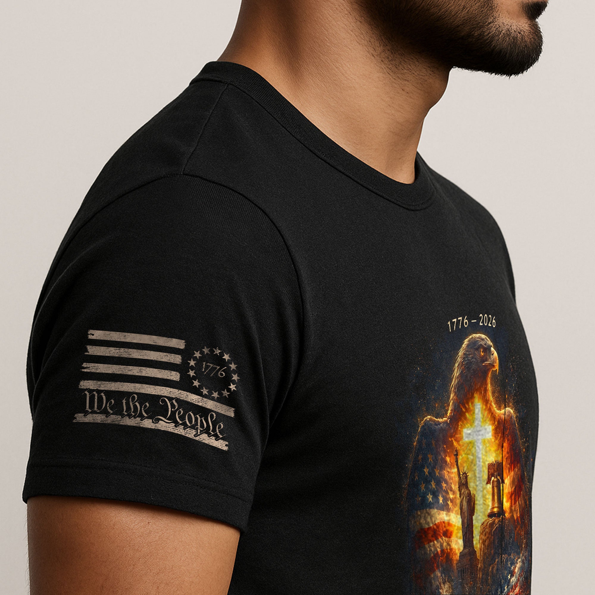 USA 250th Anniversary 1776-2026 Semiquincentennial T-Shirt – God’s Grace America’s Freedom Liberty Bell Eagle Patriotic Christian Tee
