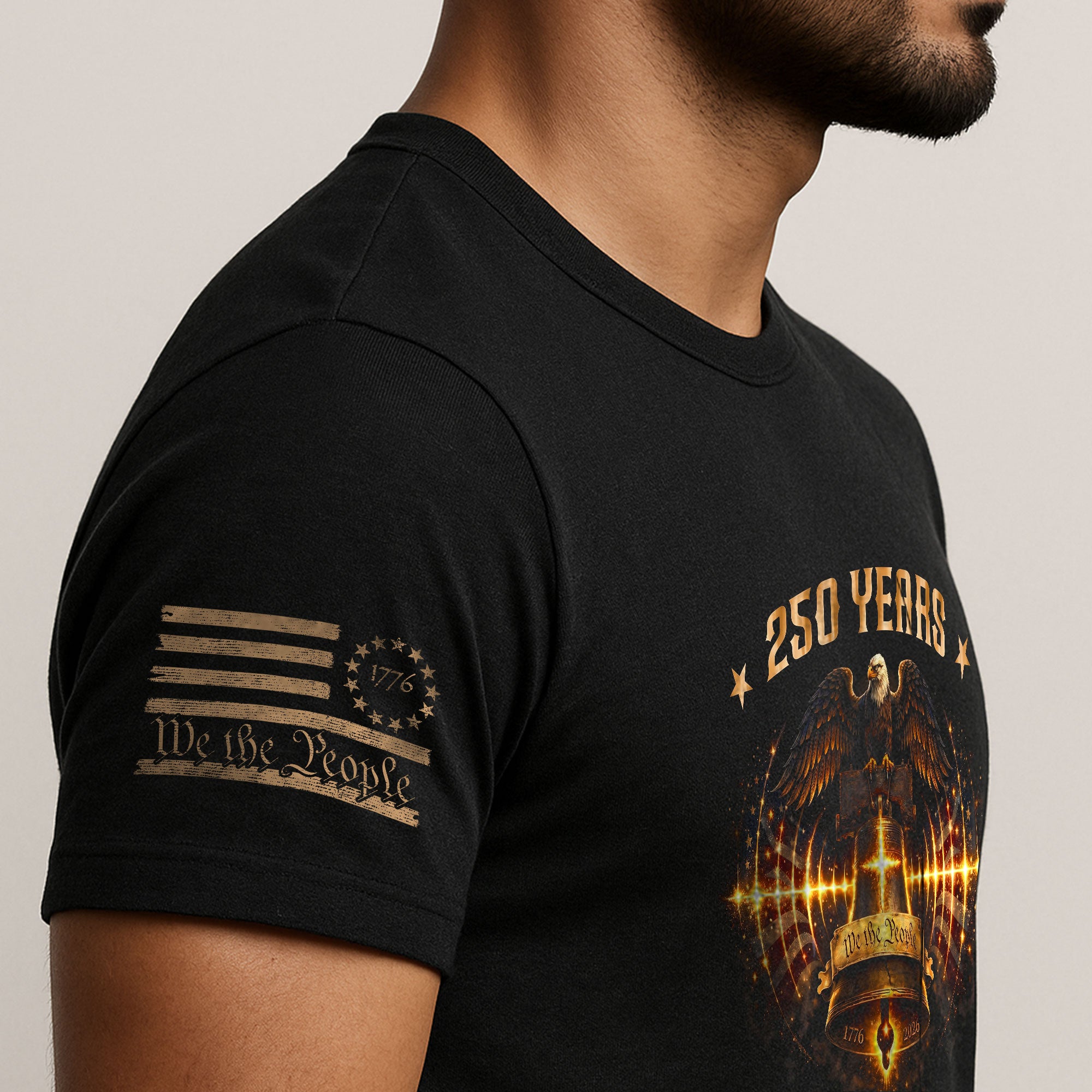 America 250th Anniversary 1776-2026 Semiquincentennial T-Shirt – Liberty Bell Faith and Freedom 250th Birthday Patriotic Men’s Tee
